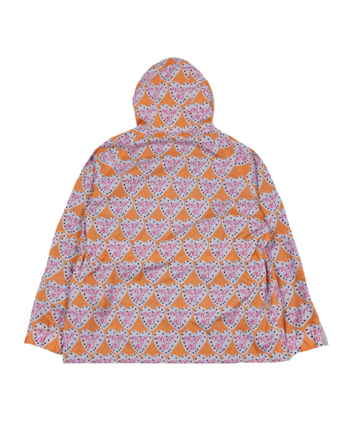 더뮤지엄비지터(THEMUSEUMVISITOR) FOREVER ART PRINTED CURVED ZIPPER WINDBREAKER (ORANGE)