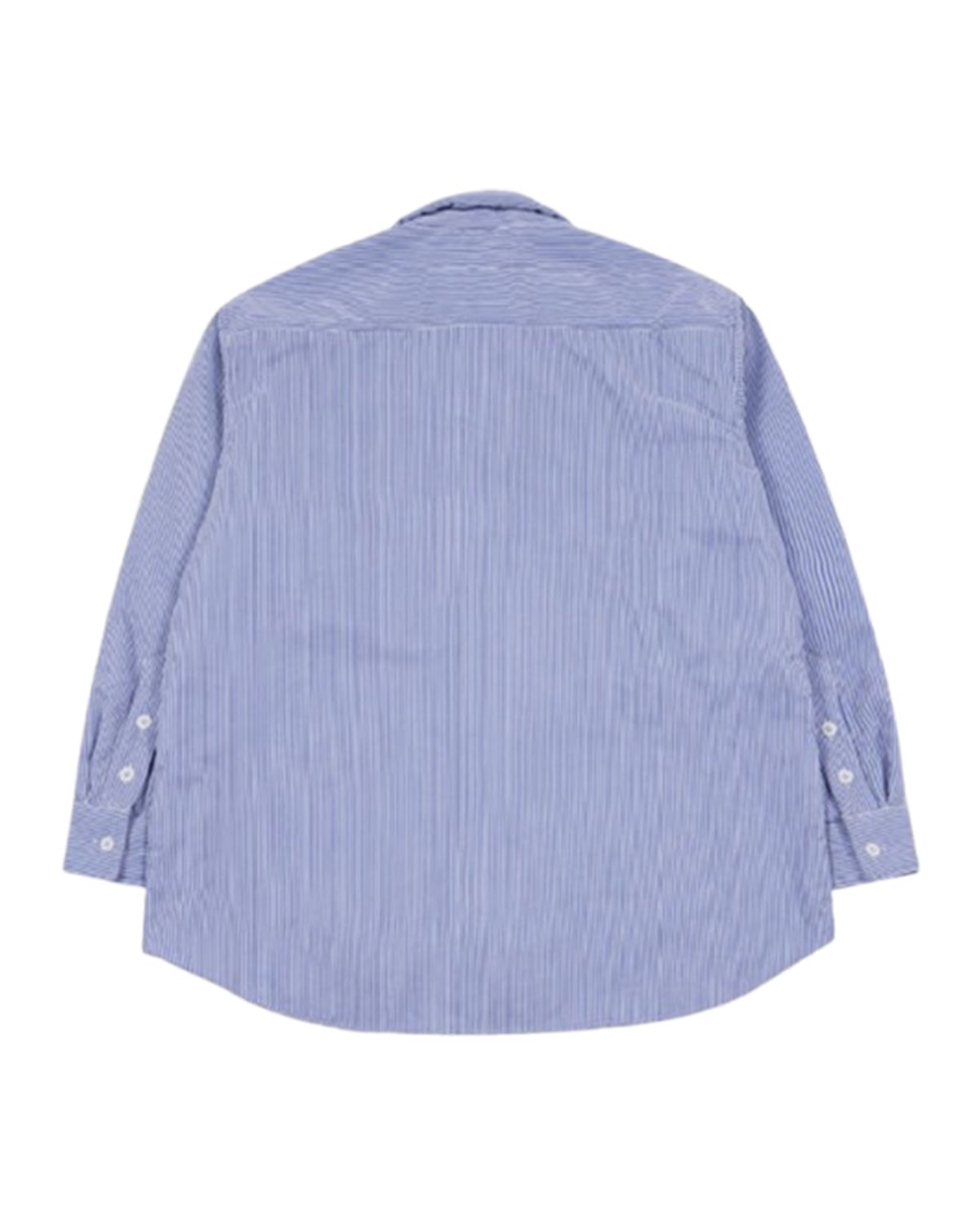 더뮤지엄비지터(THEMUSEUMVISITOR) CUBIC LOGO STITCHED PADDED SHIRTS (BLUE)