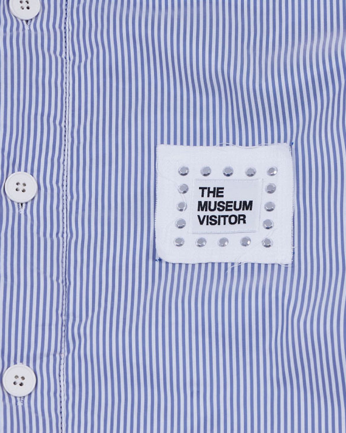 더뮤지엄비지터(THEMUSEUMVISITOR) CUBIC LOGO STITCHED PADDED SHIRTS (BLUE)