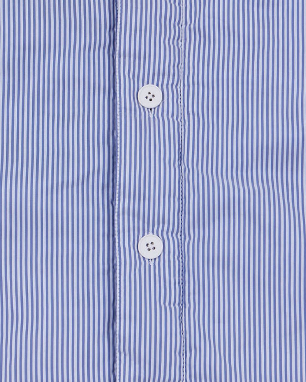 더뮤지엄비지터(THEMUSEUMVISITOR) CUBIC LOGO STITCHED PADDED SHIRTS (BLUE)