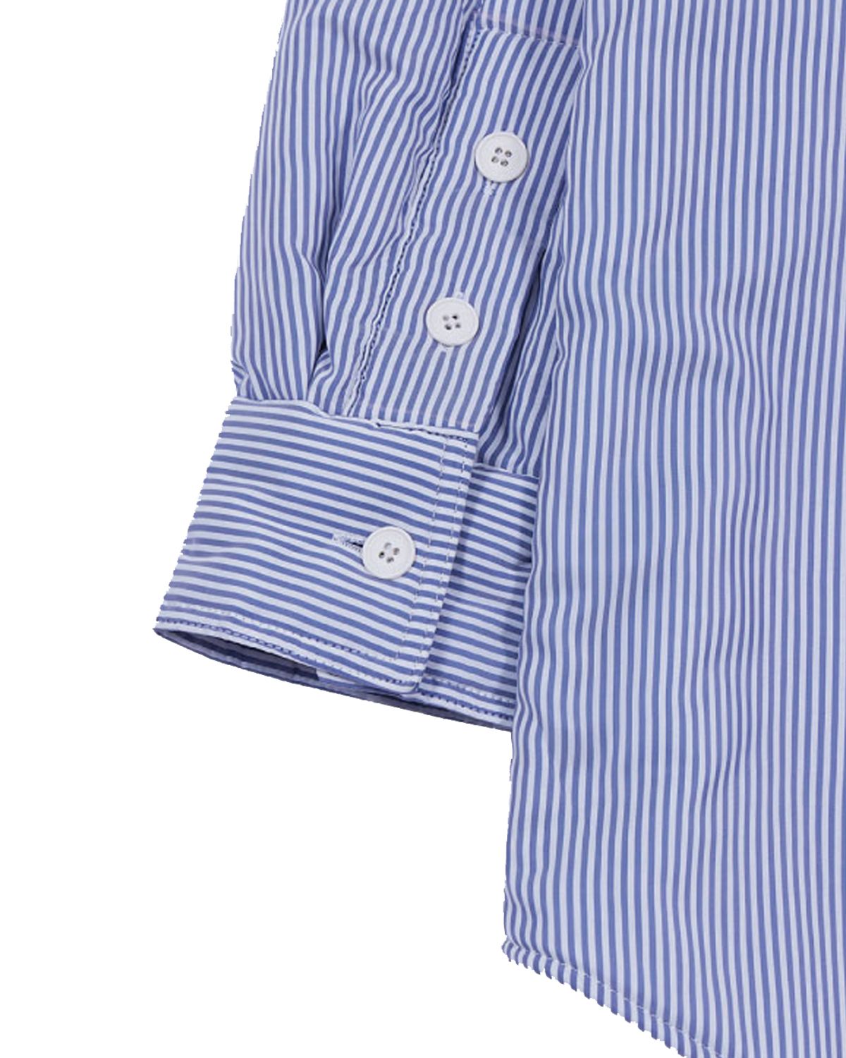 더뮤지엄비지터(THEMUSEUMVISITOR) CUBIC LOGO STITCHED PADDED SHIRTS (BLUE)