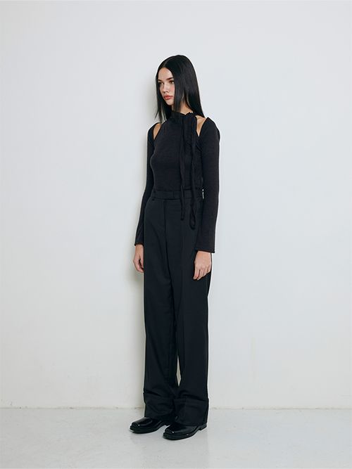 MUSINSA | NOT YOUR ROSE Halter Scarf Bolero Set (Black)