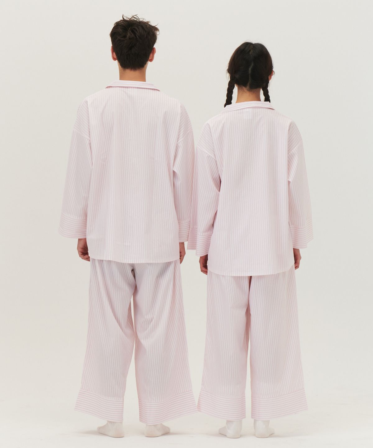 오끼뜨(OGGITT) (uni)도미토리 펜슬 스트라이프 파자마 핑크