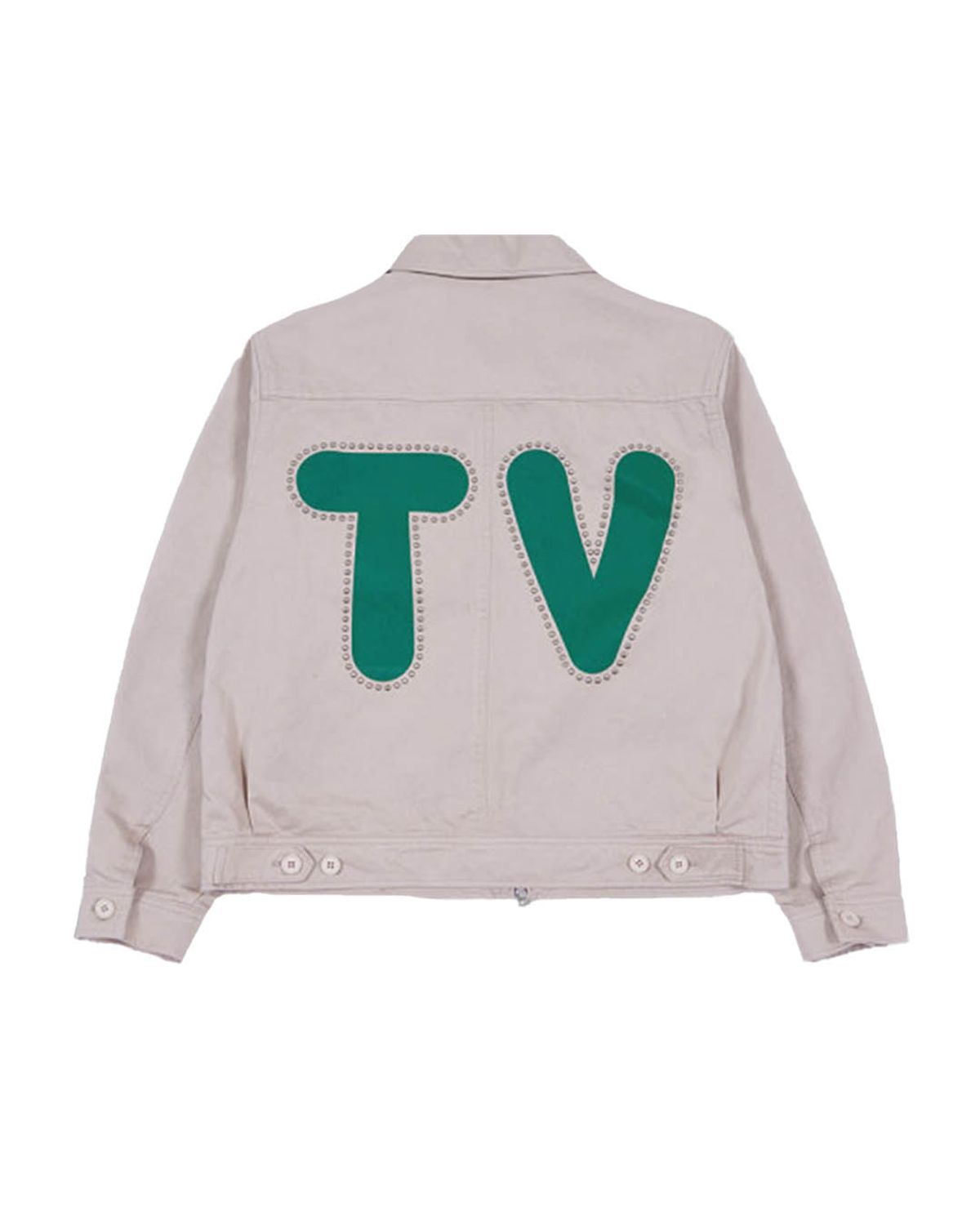 더뮤지엄비지터(THEMUSEUMVISITOR) STUD BACK LOGO CARPENTER JACKET (BEIGE)