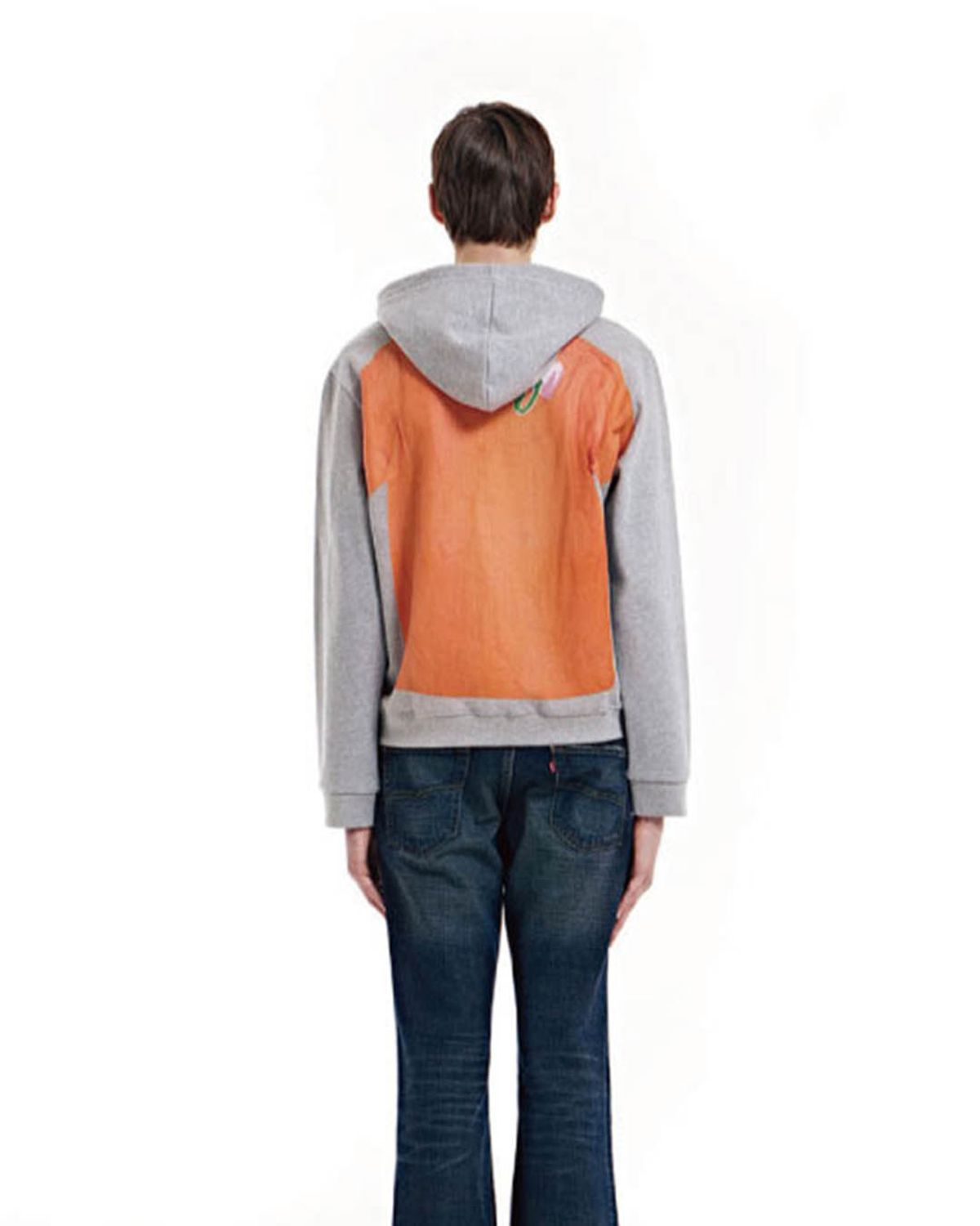 더뮤지엄비지터(THEMUSEUMVISITOR) LETTERING T-SHIRTS PRINTED ZIP UP HOODY (GREY)