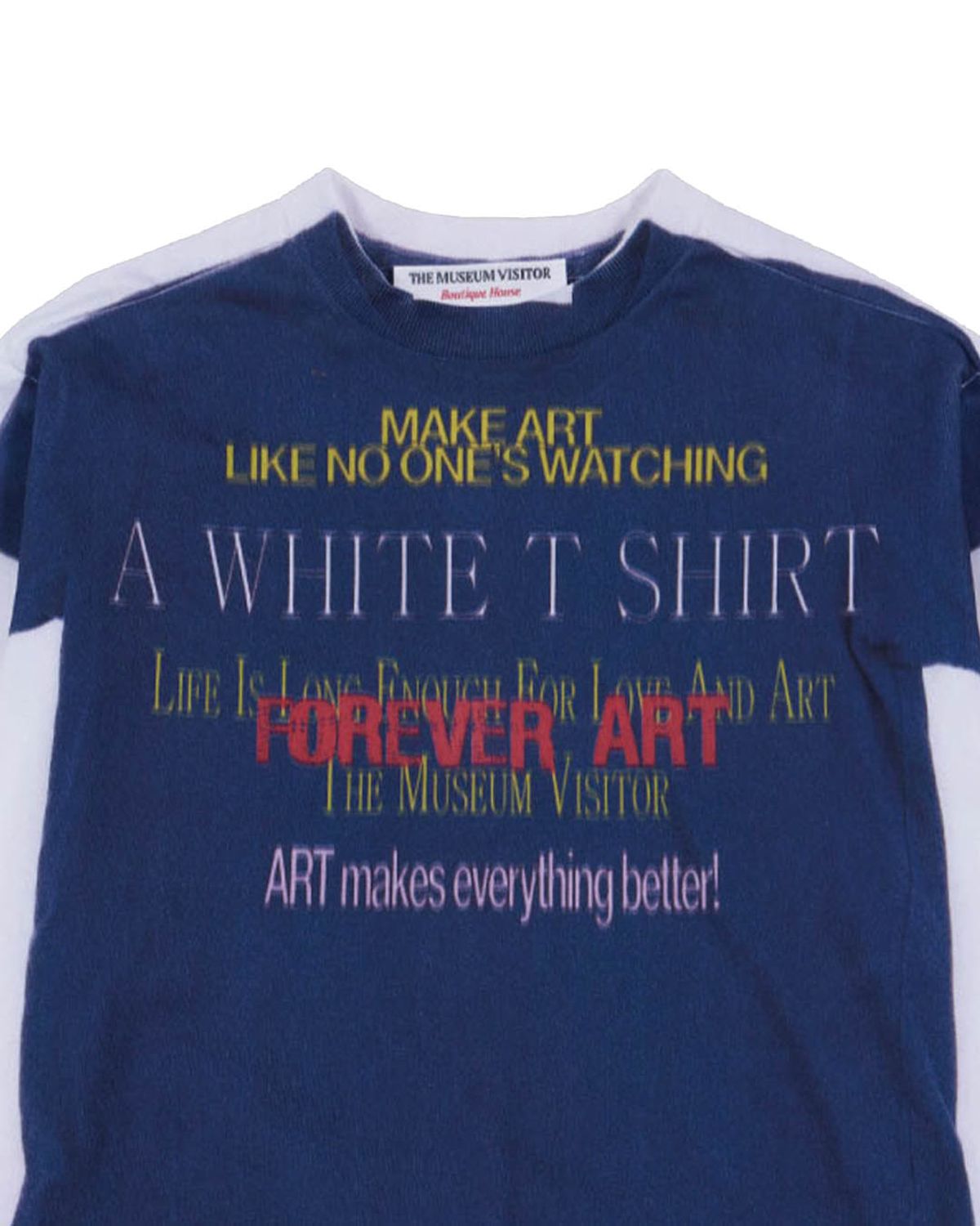 더뮤지엄비지터(THEMUSEUMVISITOR) LETTERING T-SHIRTS PRINTED SWEATSHIRTS (WHITE)