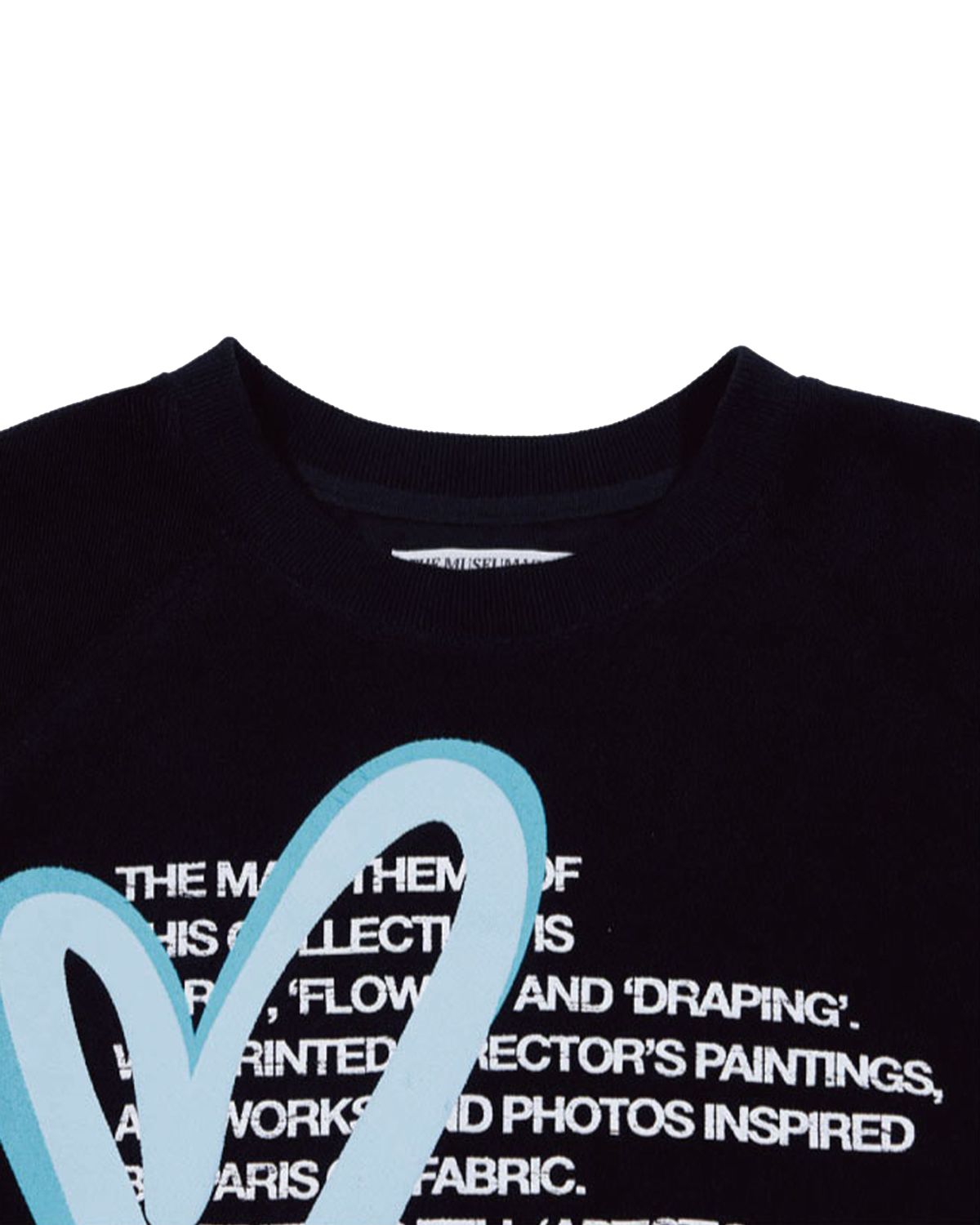 더뮤지엄비지터(THEMUSEUMVISITOR) HEART PRINTED INSIDE-OUT SWEATSHIRTS (BLACK)