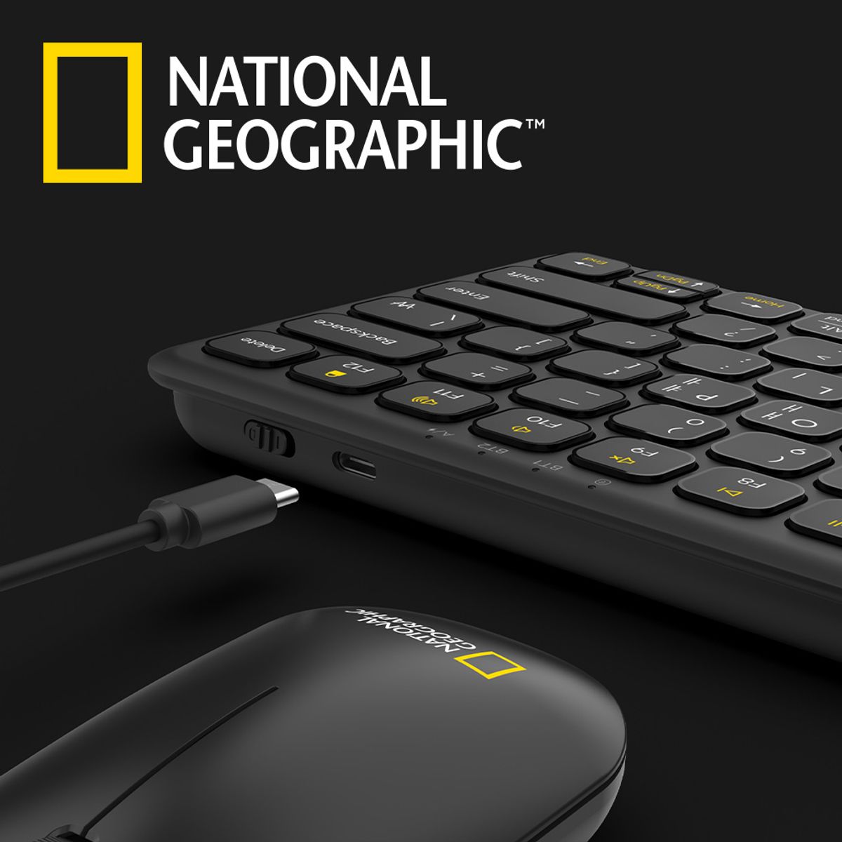 내셔널지오그래픽 디지털(NATIONAL GEOGRAPHIC DIGITAL) NGM-BWKM 블루투스 무선 키보드&마우스 세트 연속사용70h 내장배터리