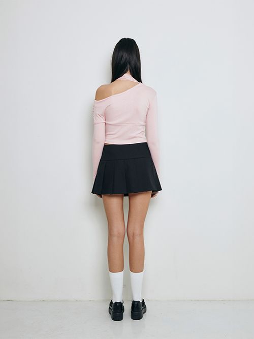 MUSINSA | NOT YOUR ROSE Shirring Scarf T-Shirt (Pink)