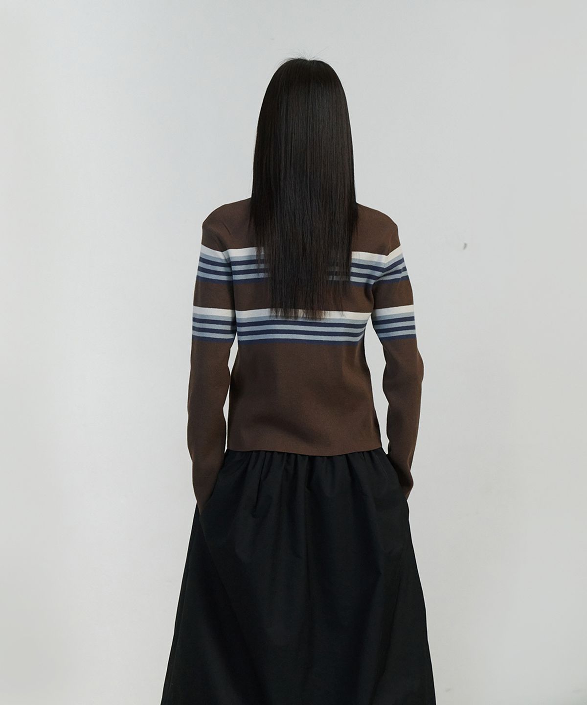 아모멘토(AMOMENTO) STRIPE TURTLE PULLOVER
