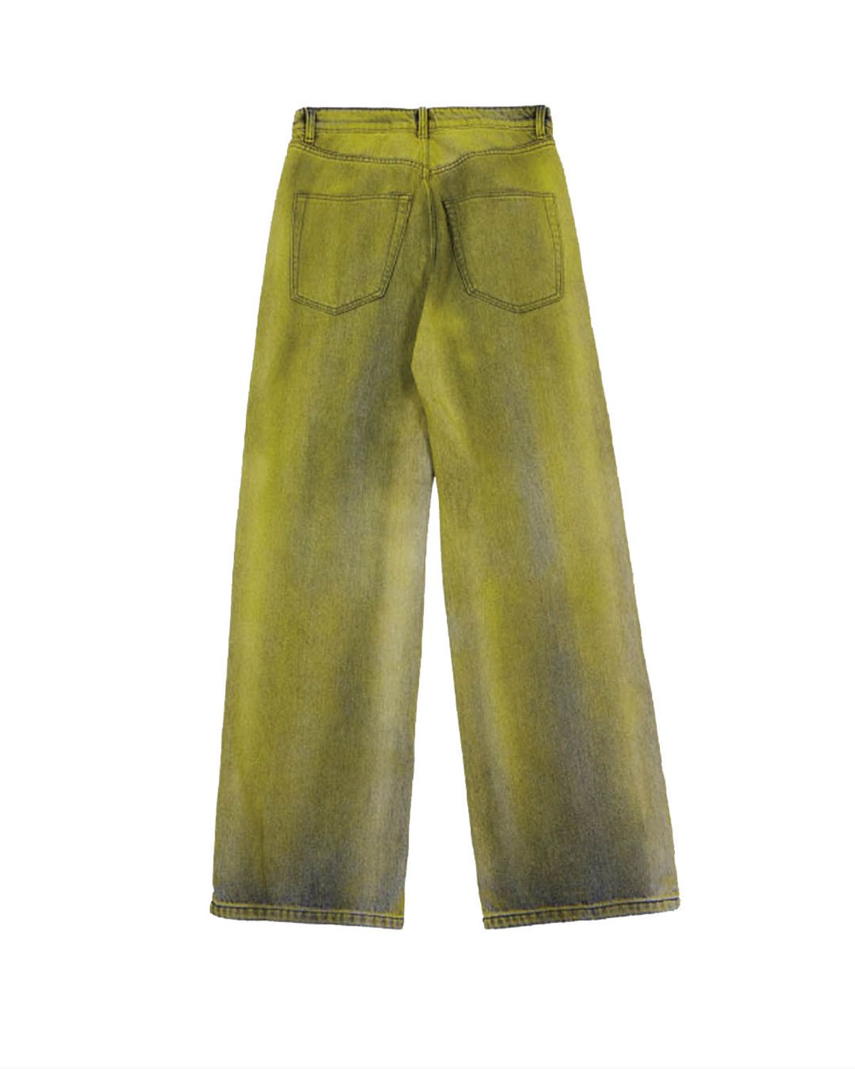 더뮤지엄비지터(THEMUSEUMVISITOR) HEART BLEACHED DENIM PANTS (YELLOW)