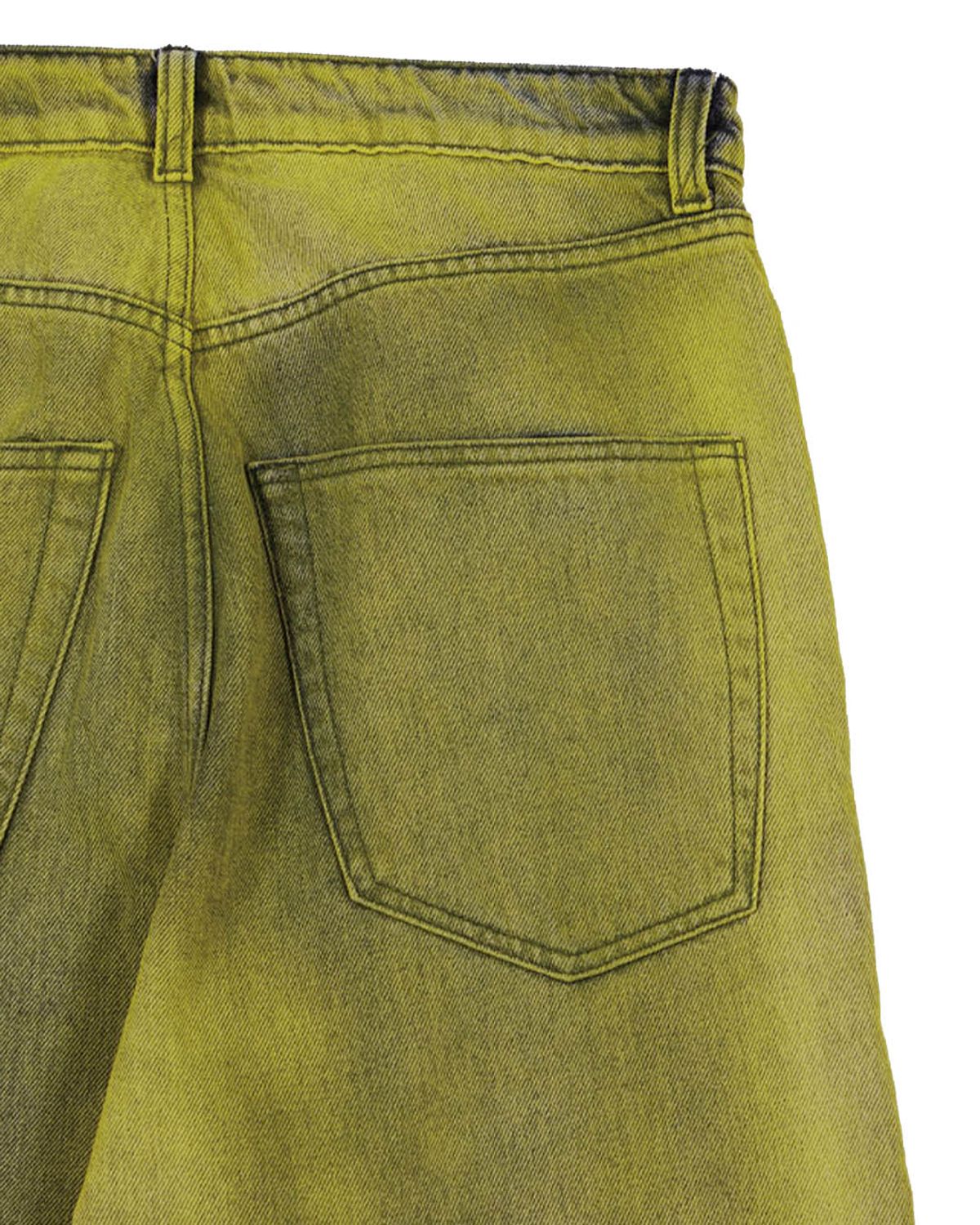 더뮤지엄비지터(THEMUSEUMVISITOR) HEART BLEACHED DENIM PANTS (YELLOW)