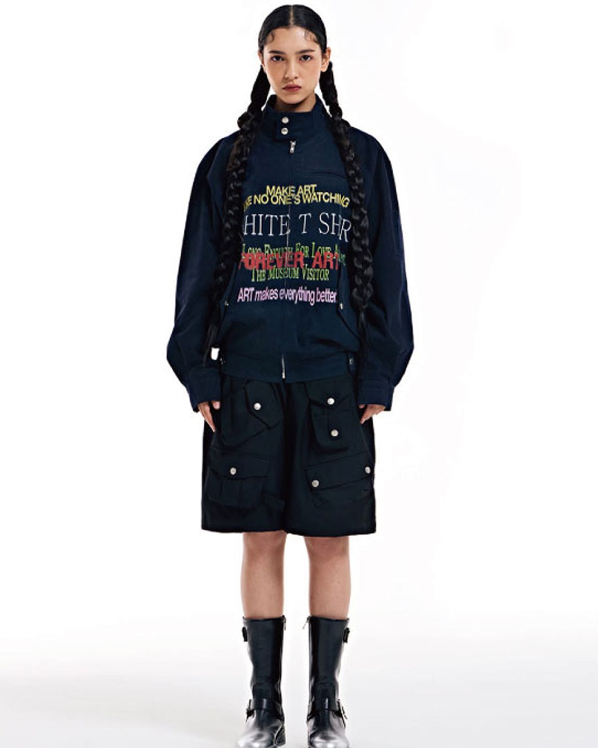 더뮤지엄비지터(THEMUSEUMVISITOR) FIVE FLAP POCKET SHORTS (BLACK)