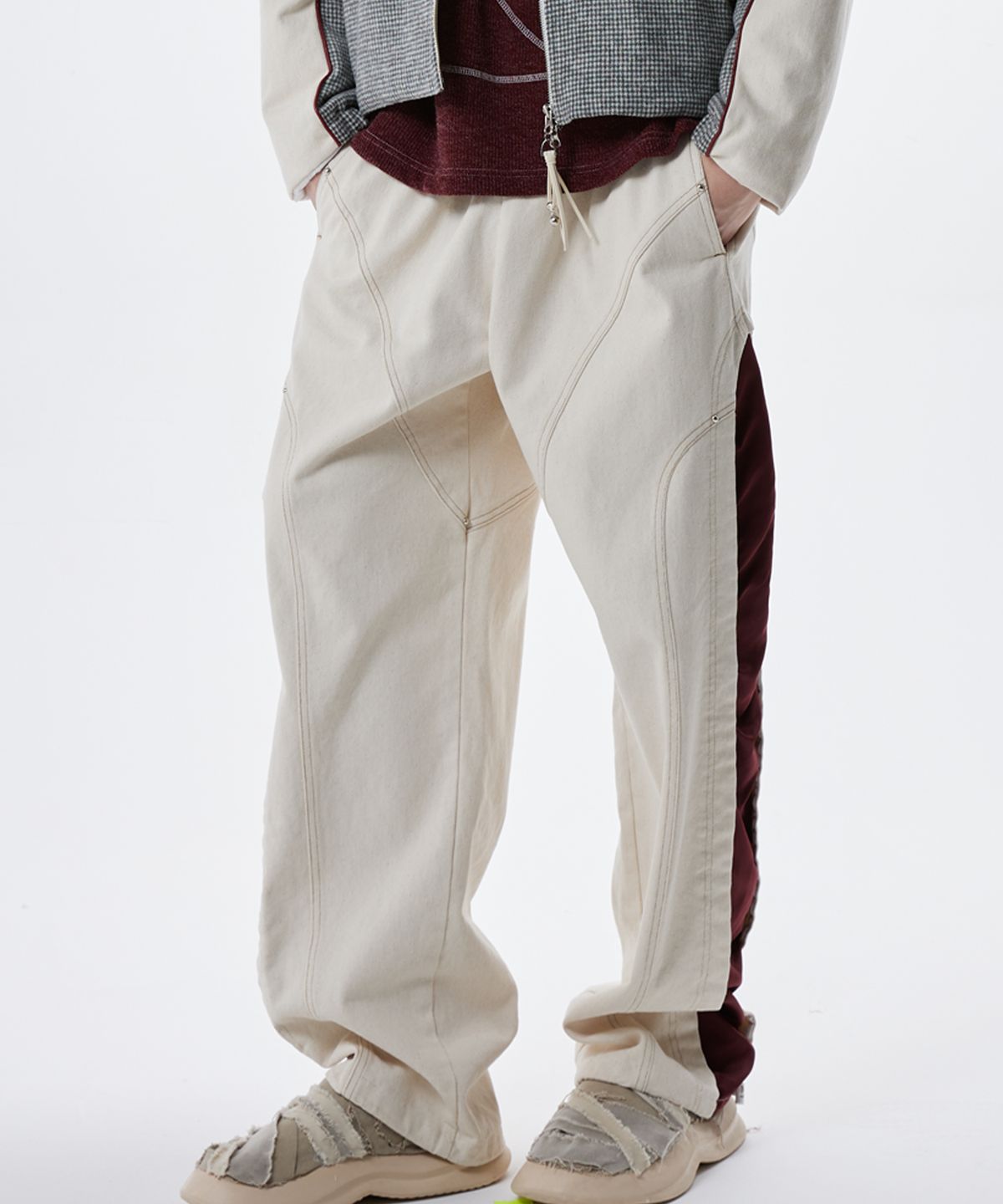 알에스에스씨(RSSC) INCISION SIDE WRINKLE DENIM PANTS - IVORY