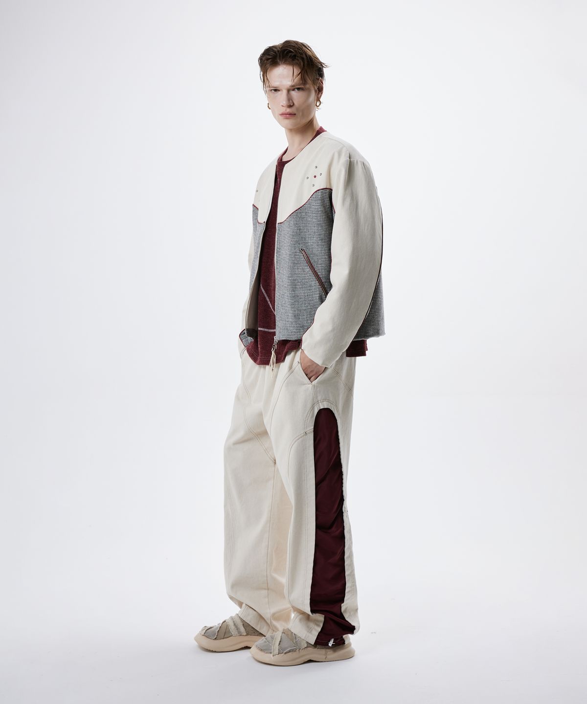 알에스에스씨(RSSC) INCISION SIDE WRINKLE DENIM PANTS - IVORY