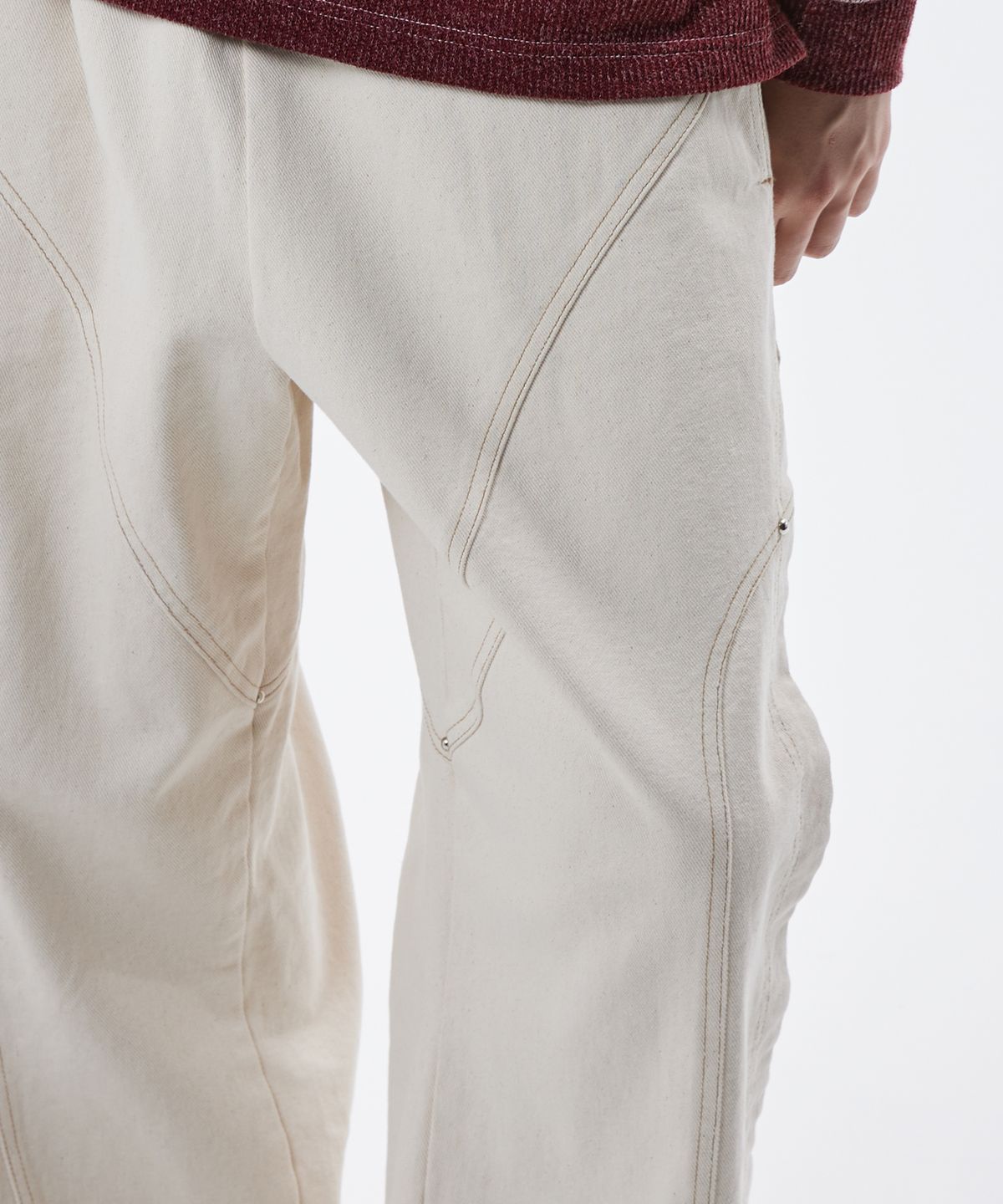 알에스에스씨(RSSC) INCISION SIDE WRINKLE DENIM PANTS - IVORY