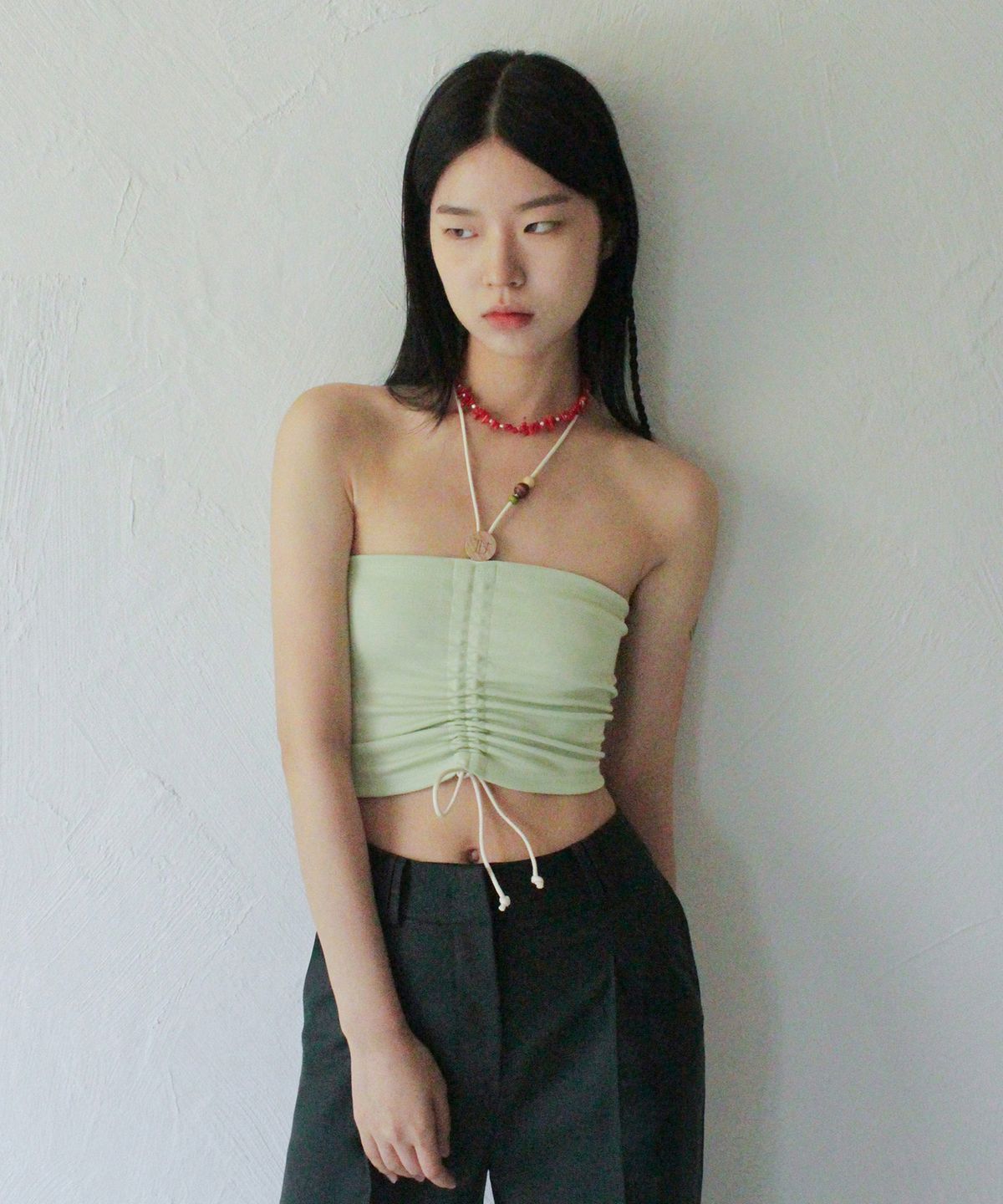 루바티(RUBATI) 레드 코랄 초커 네크리스
