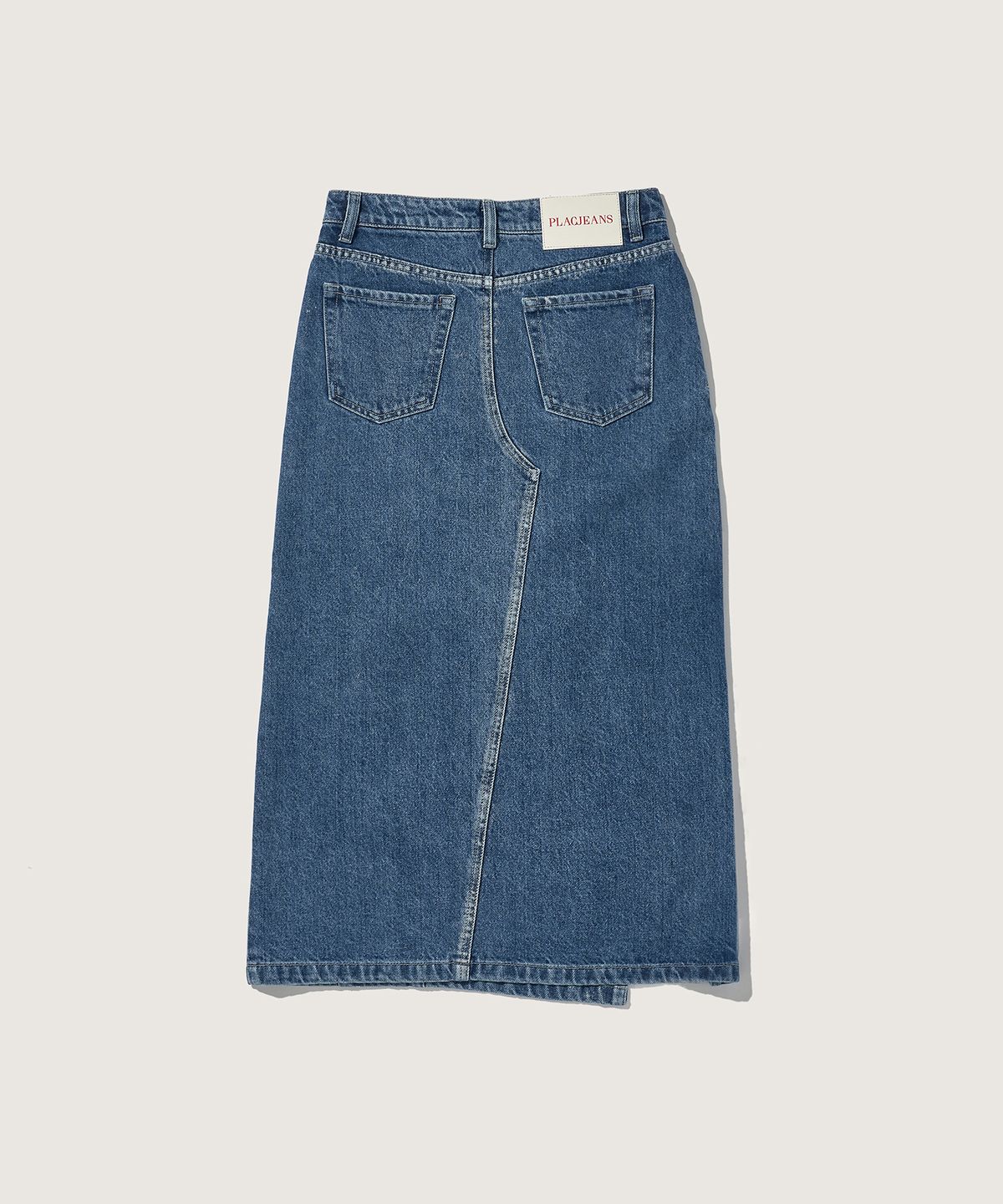 플랙 우먼(PLAC WOMEN) 패치워크 롱 스커트 M53 미드블루