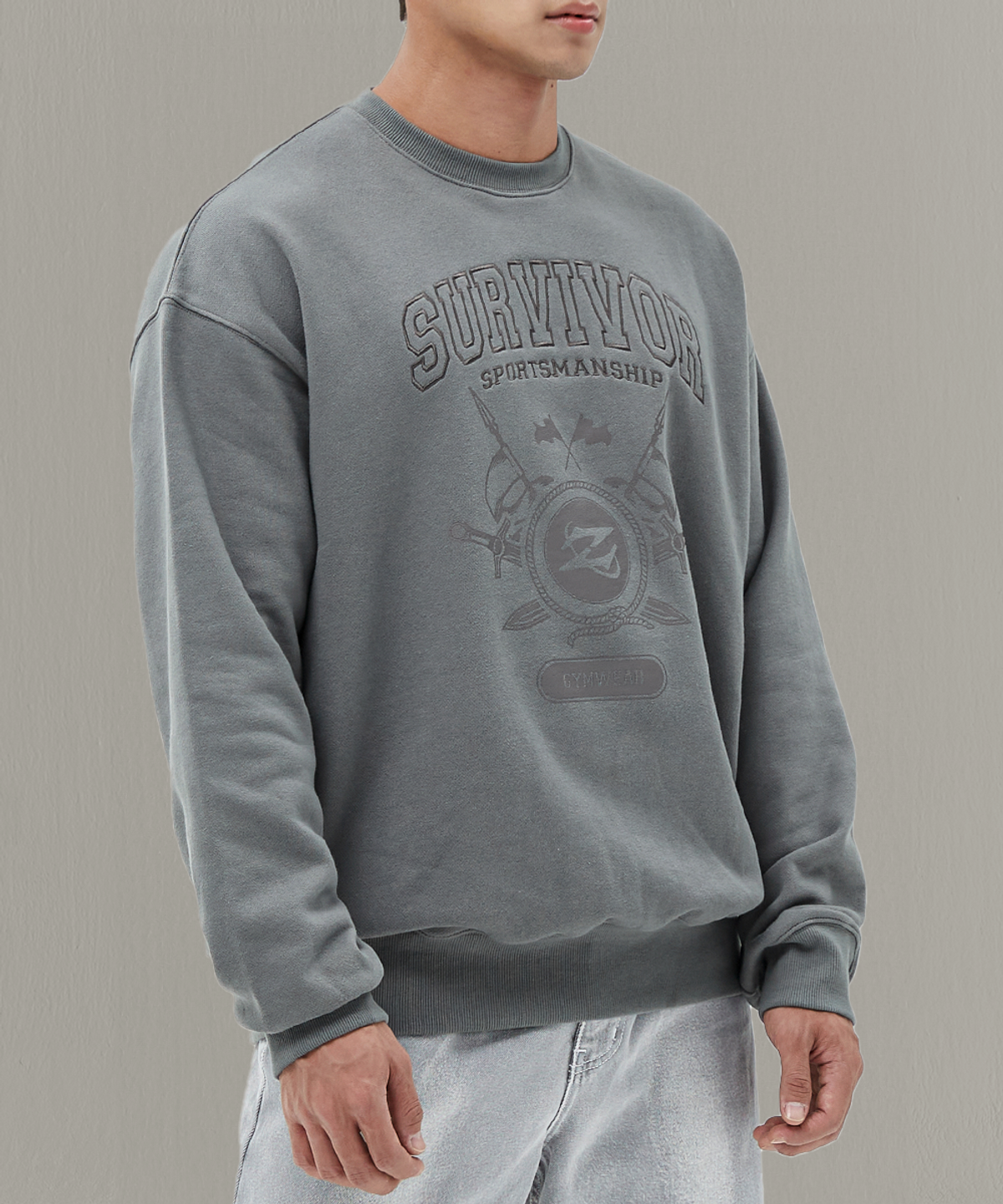 나인제트(NINEZ) 서바이벌 그래픽 스웻셔츠 23SW04