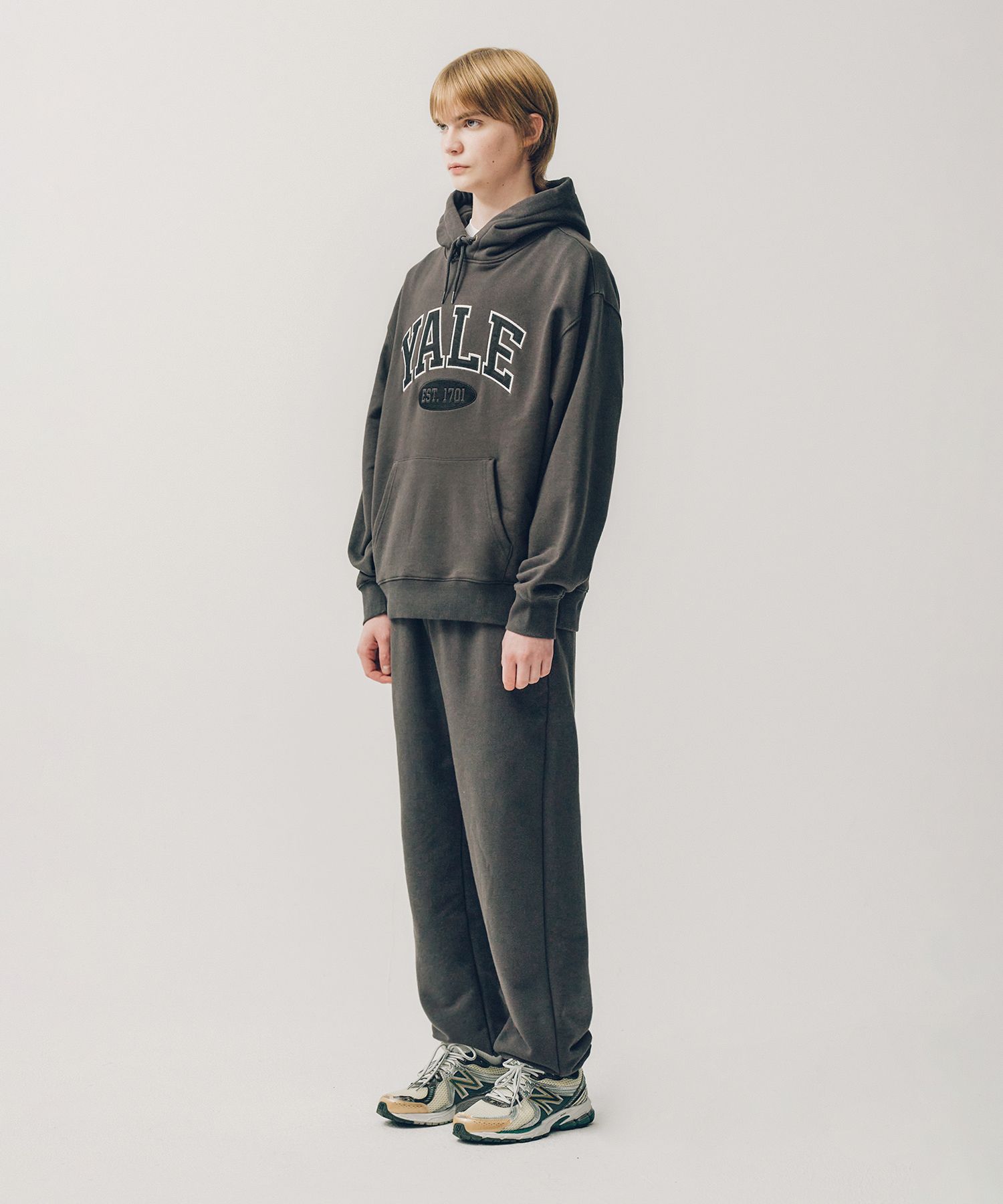 MUSINSA | YALE 2 TONE ARCH HOODIE BLACK