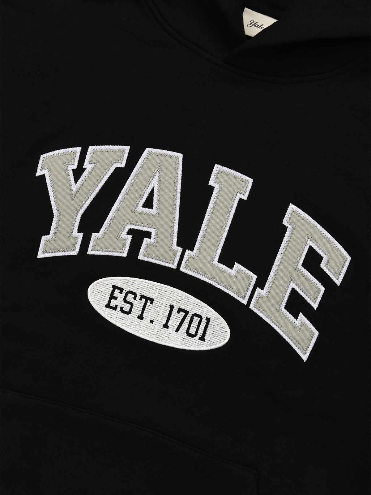 예일(YALE) 투톤아치 후드_블랙