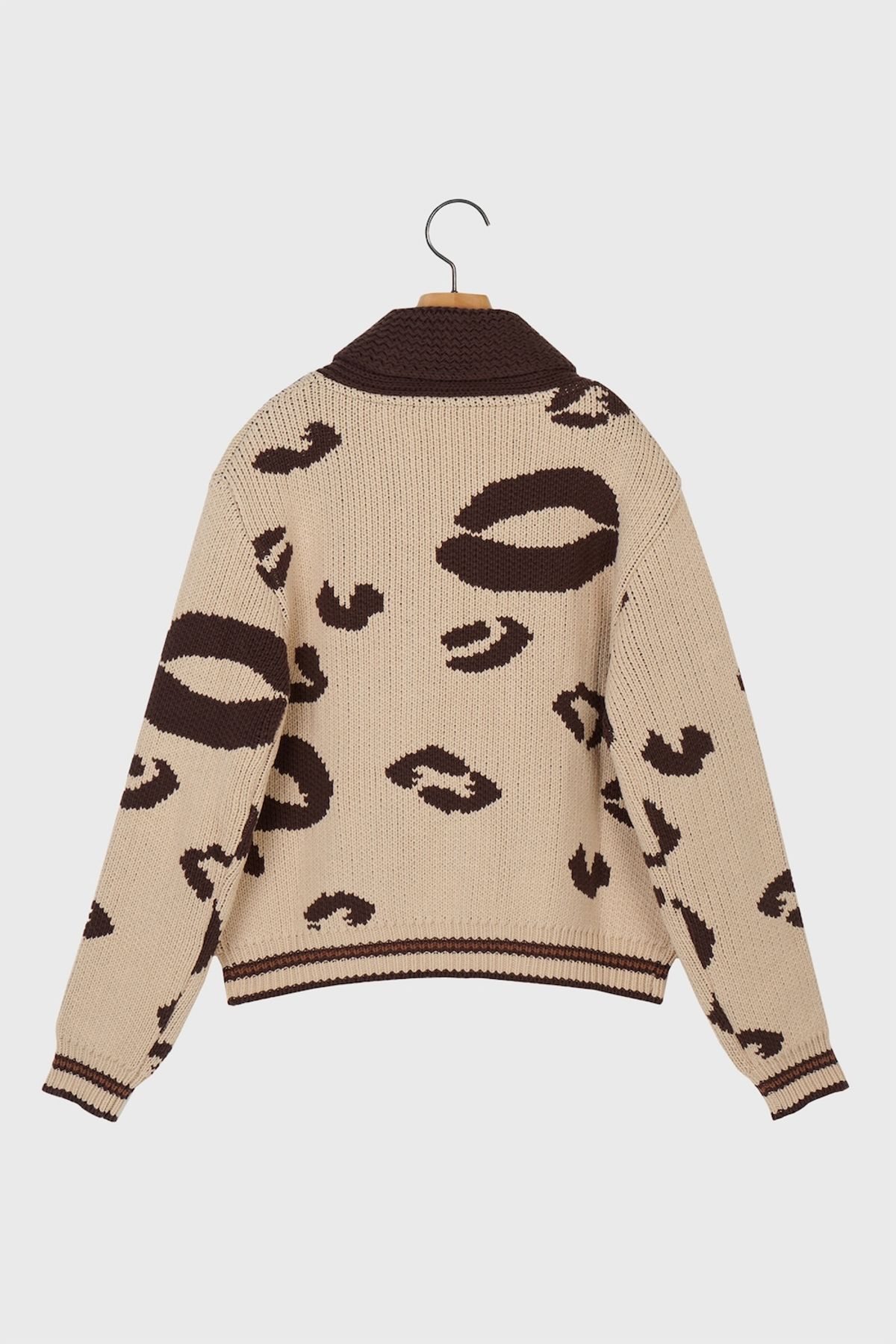 노앙(NOHANT) LEOPARD COWICHAN CARDIGAN BEIGE