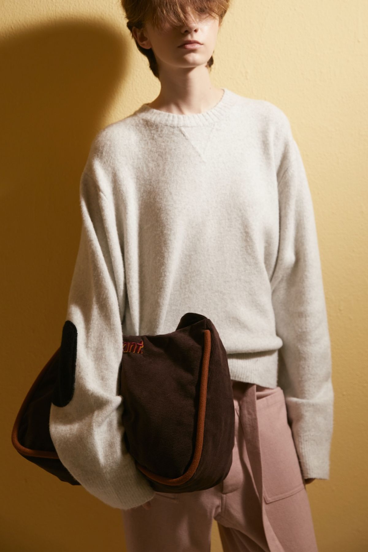 노앙(NOHANT) ELBOW PATCH SOFT KNIT AURORA GRAY