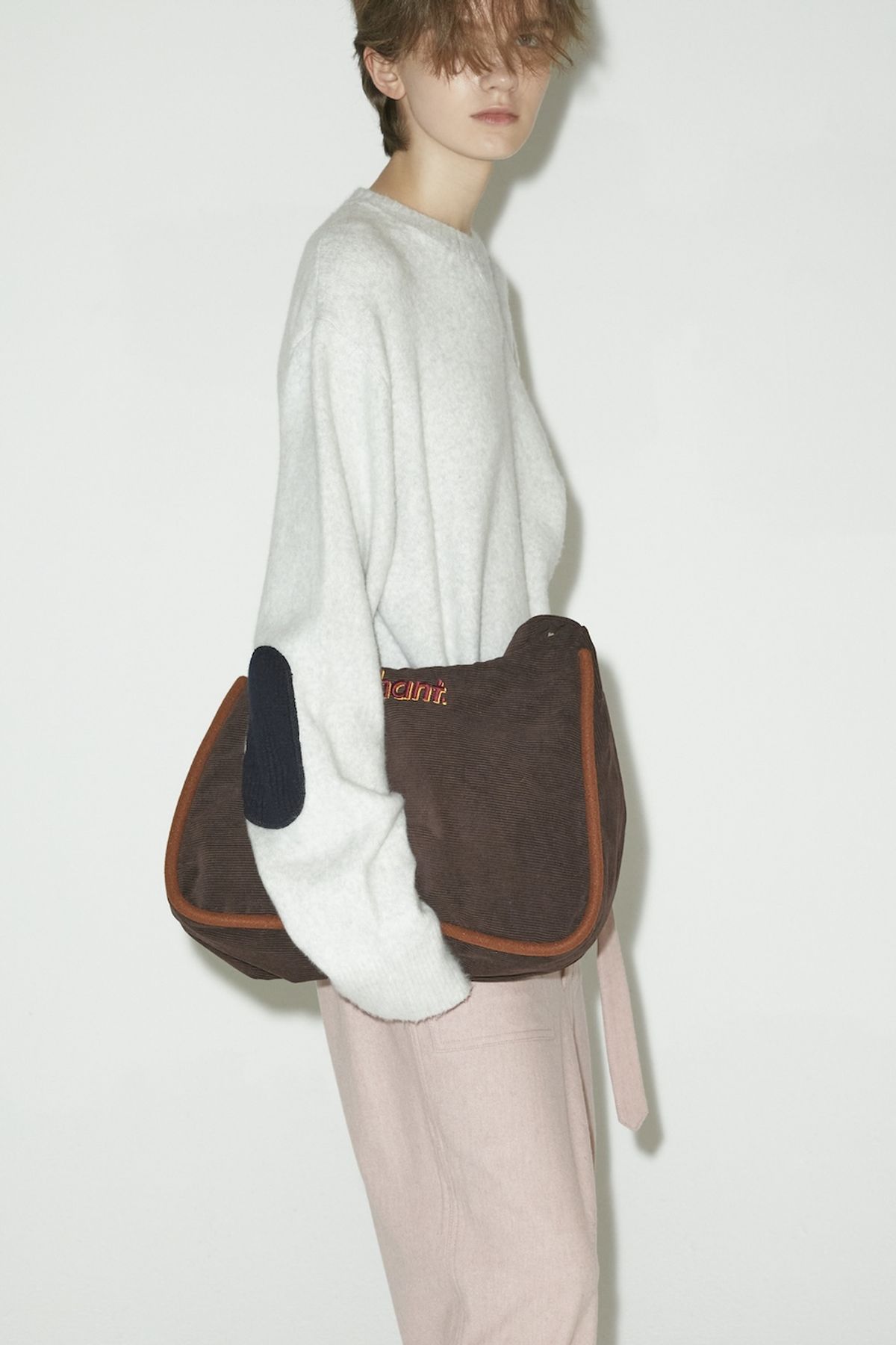 노앙(NOHANT) ELBOW PATCH SOFT KNIT AURORA GRAY