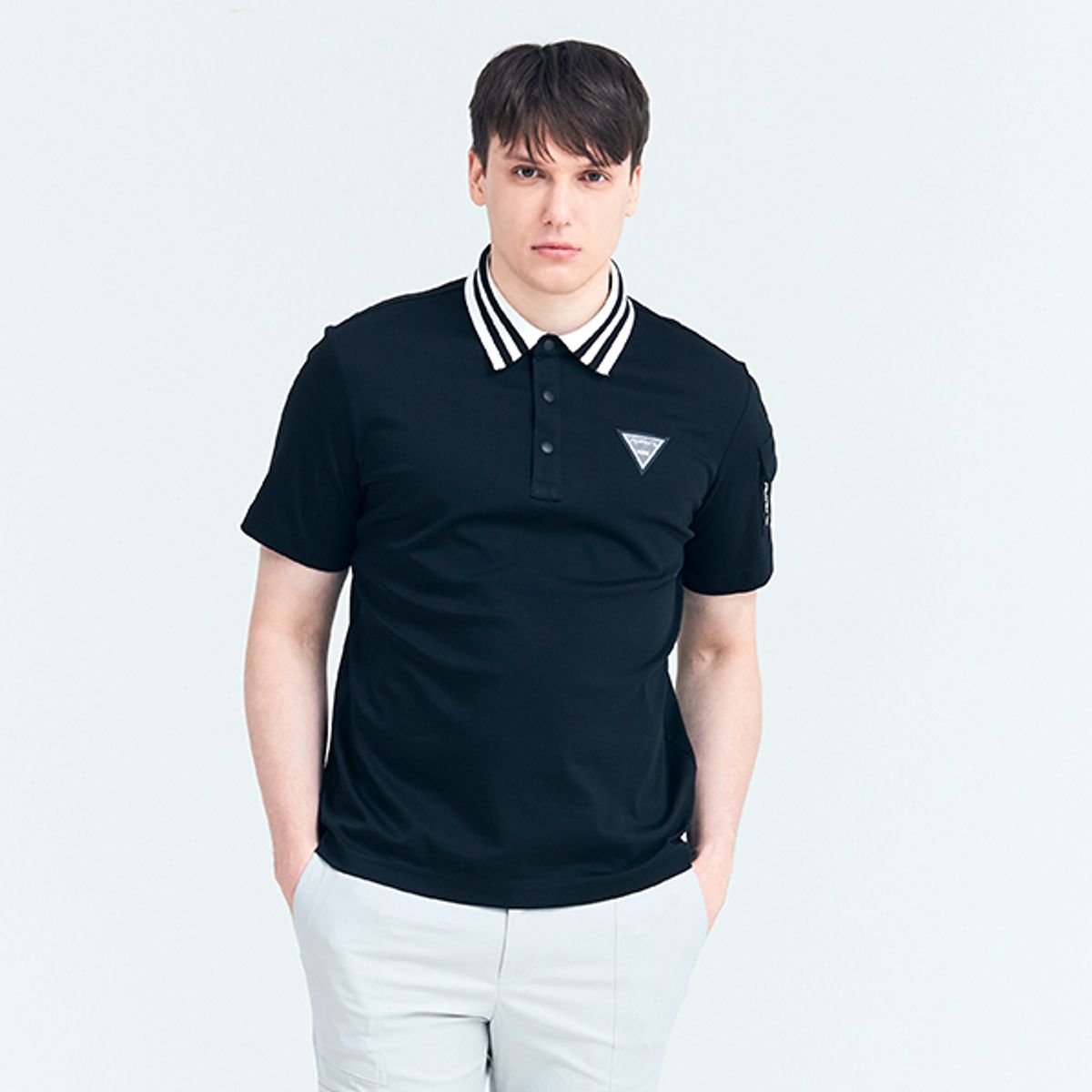 어베이브(AVAVE) 남성용 로고패치 폴로티셔츠 블랙