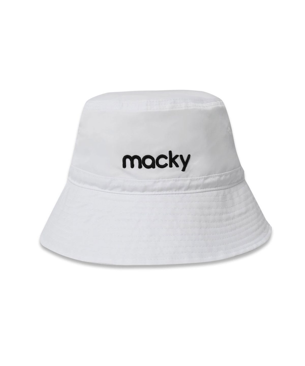 맥키(MACKY) 베이직 로고 버킷햇 화이트