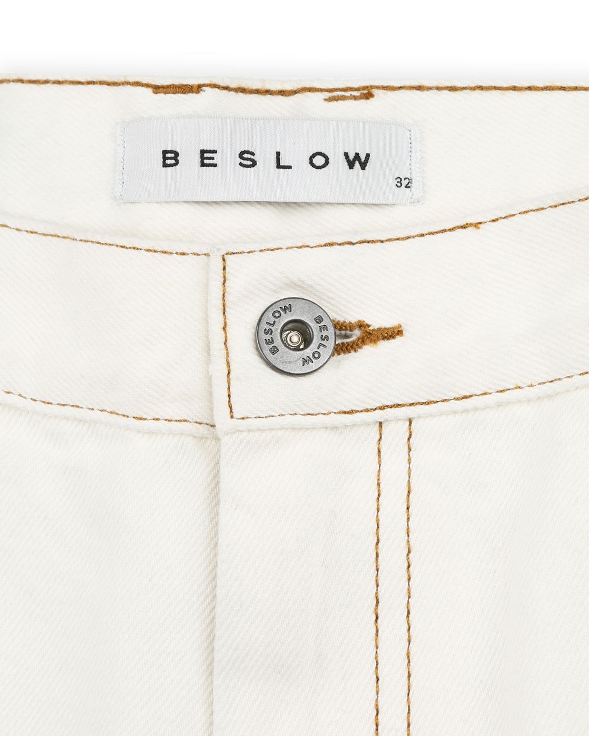비슬로우(BESLOW) CONE MILL DEEP ONE TUCK JEAN ECRU STITCH