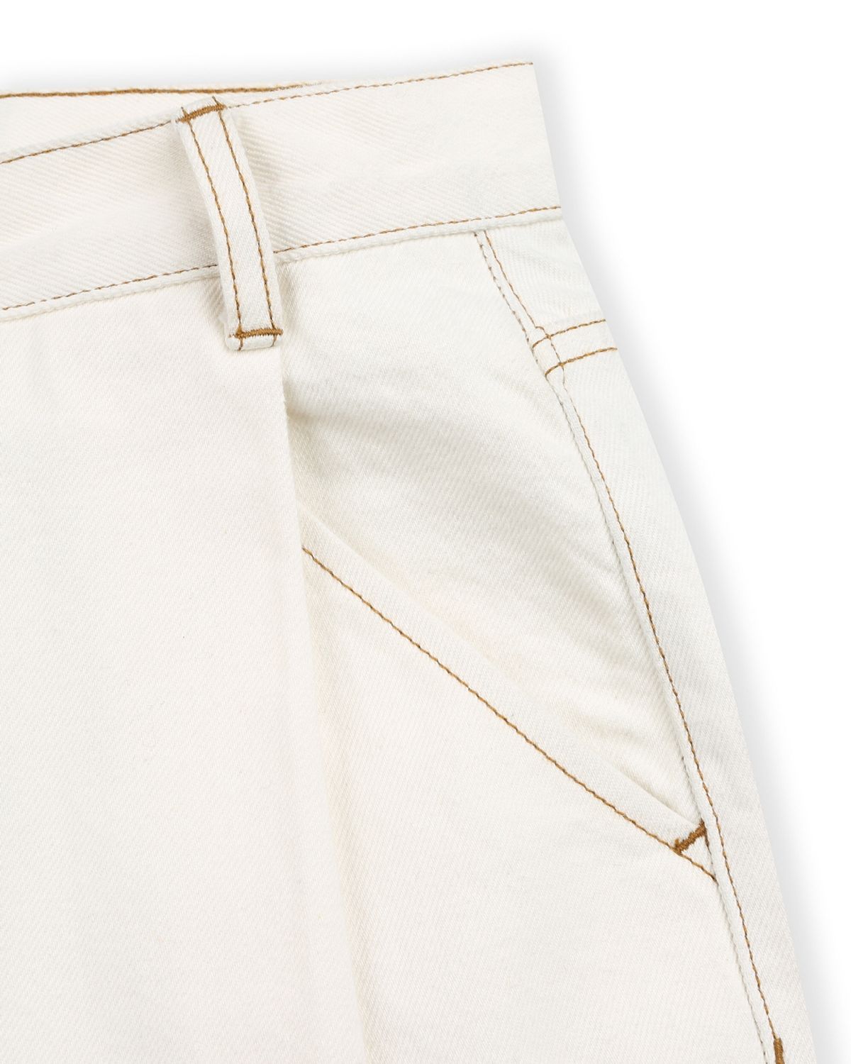 비슬로우(BESLOW) CONE MILL DEEP ONE TUCK JEAN ECRU STITCH
