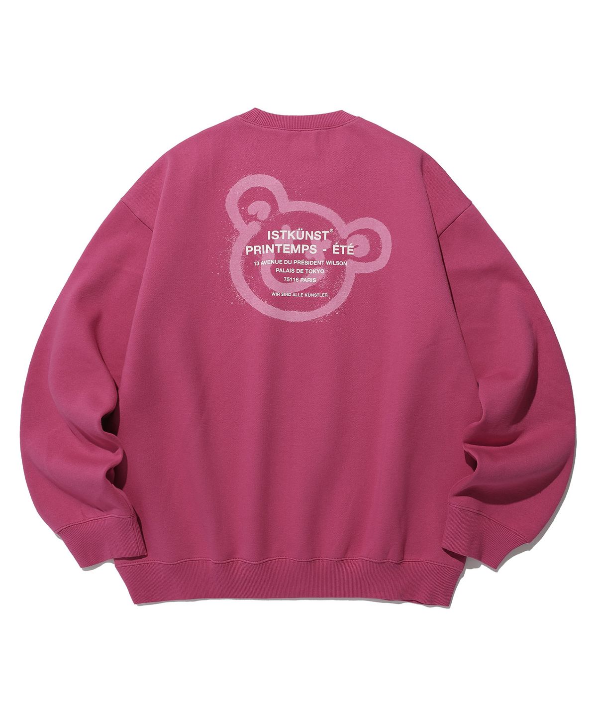 이스트쿤스트(ISTKUNST) BEAR&SMILEY SWEATSHIRTS_PINK(IK2DFMM442A)