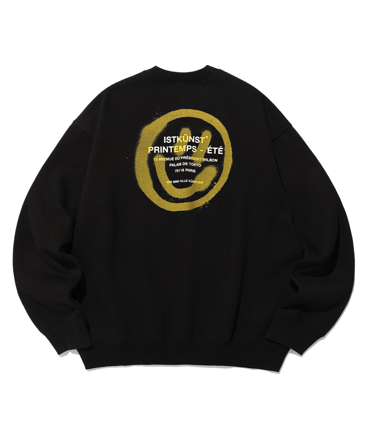 이스트쿤스트(ISTKUNST) LOGO&SMILEY SWEATSHIRTS_BLACK(IK2DFMM440A)