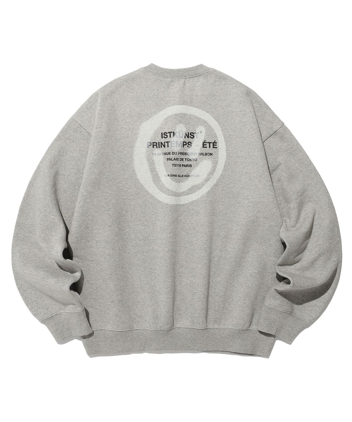 이스트쿤스트(ISTKUNST) LOGO&SMILEY SWEATSHIRTS_GREY(IK2DFMM440A)