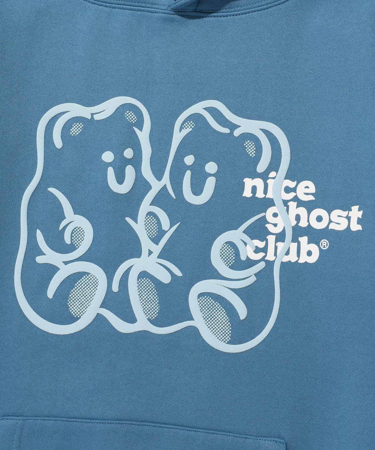 나이스고스트클럽(NICEGHOSTCLUB) GUMMY BEAR & LOGO HOODIE_BLUE(NG2DFUM400A)