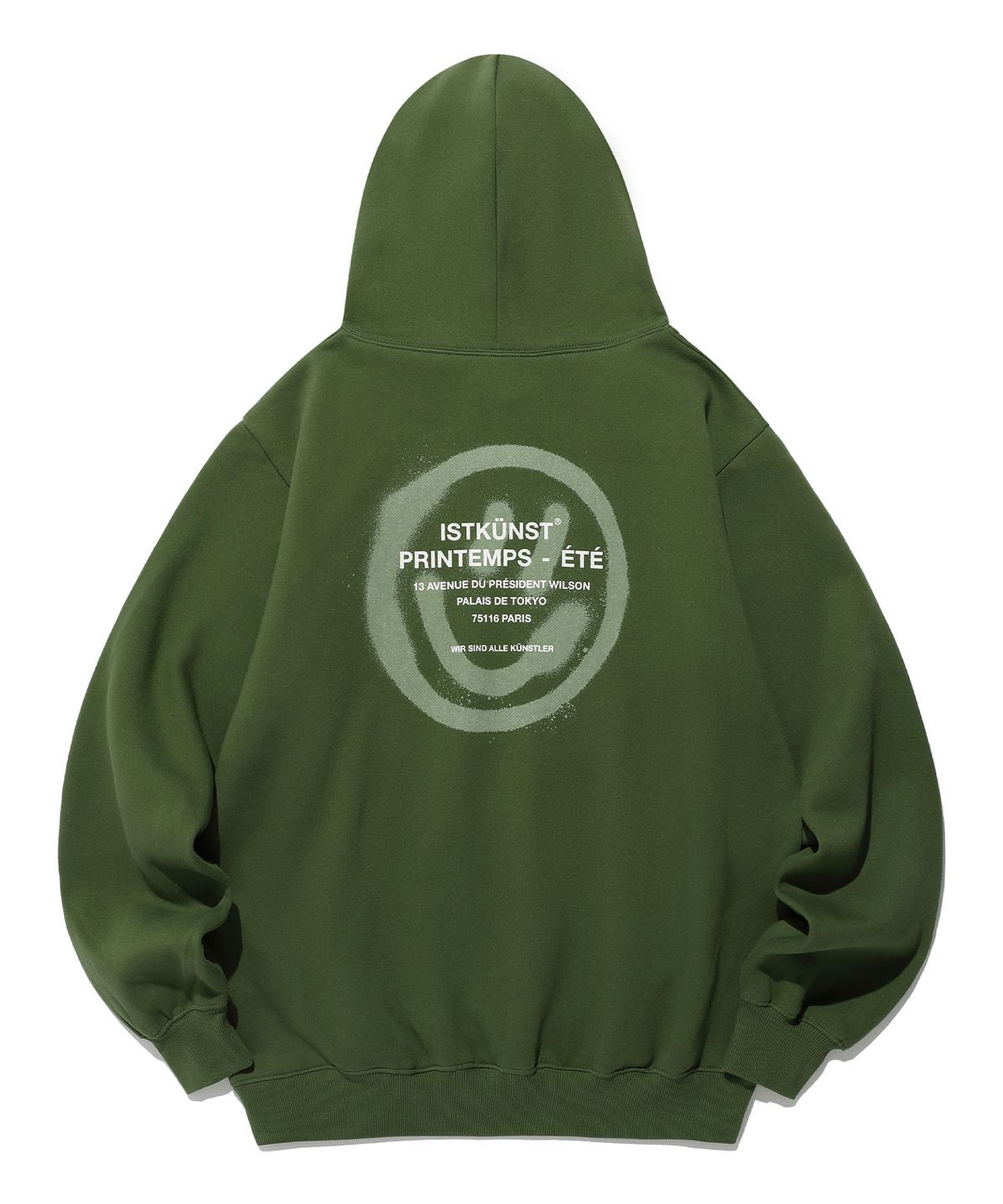 이스트쿤스트(ISTKUNST) LOGO&SMILEY HOODIE_KHAKI(IK2DFMM400A)