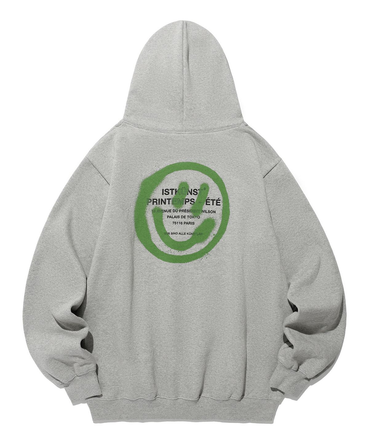 이스트쿤스트(ISTKUNST) LOGO&SMILEY HOODIE_GREY(IK2DFMM400A)