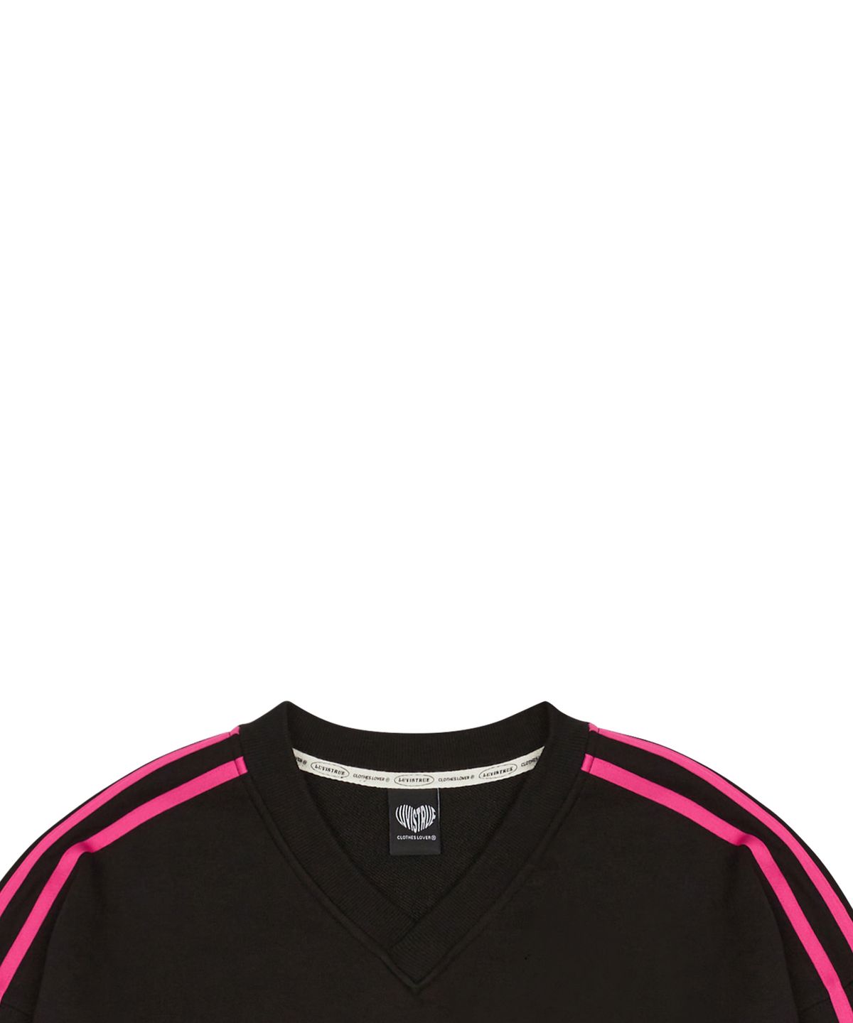 러브이즈트루(LUVISTRUE) CH TRACK V-NECK MTM(BLACK)
