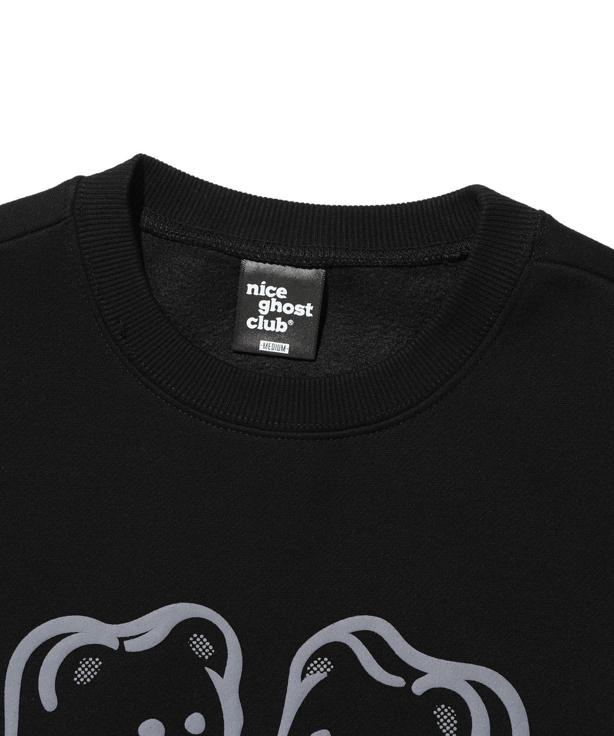 나이스고스트클럽(NICEGHOSTCLUB) GUMMY BEAR & LOGO SWEATSHIRTS_BLACK(NG2DFUM440A)