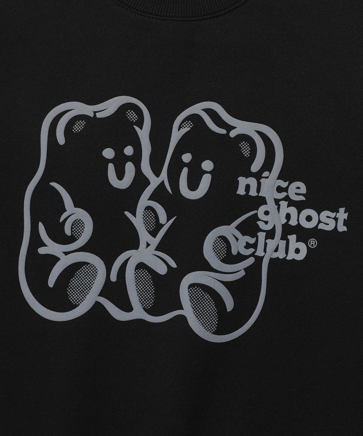나이스고스트클럽(NICEGHOSTCLUB) GUMMY BEAR & LOGO SWEATSHIRTS_BLACK(NG2DFUM440A)