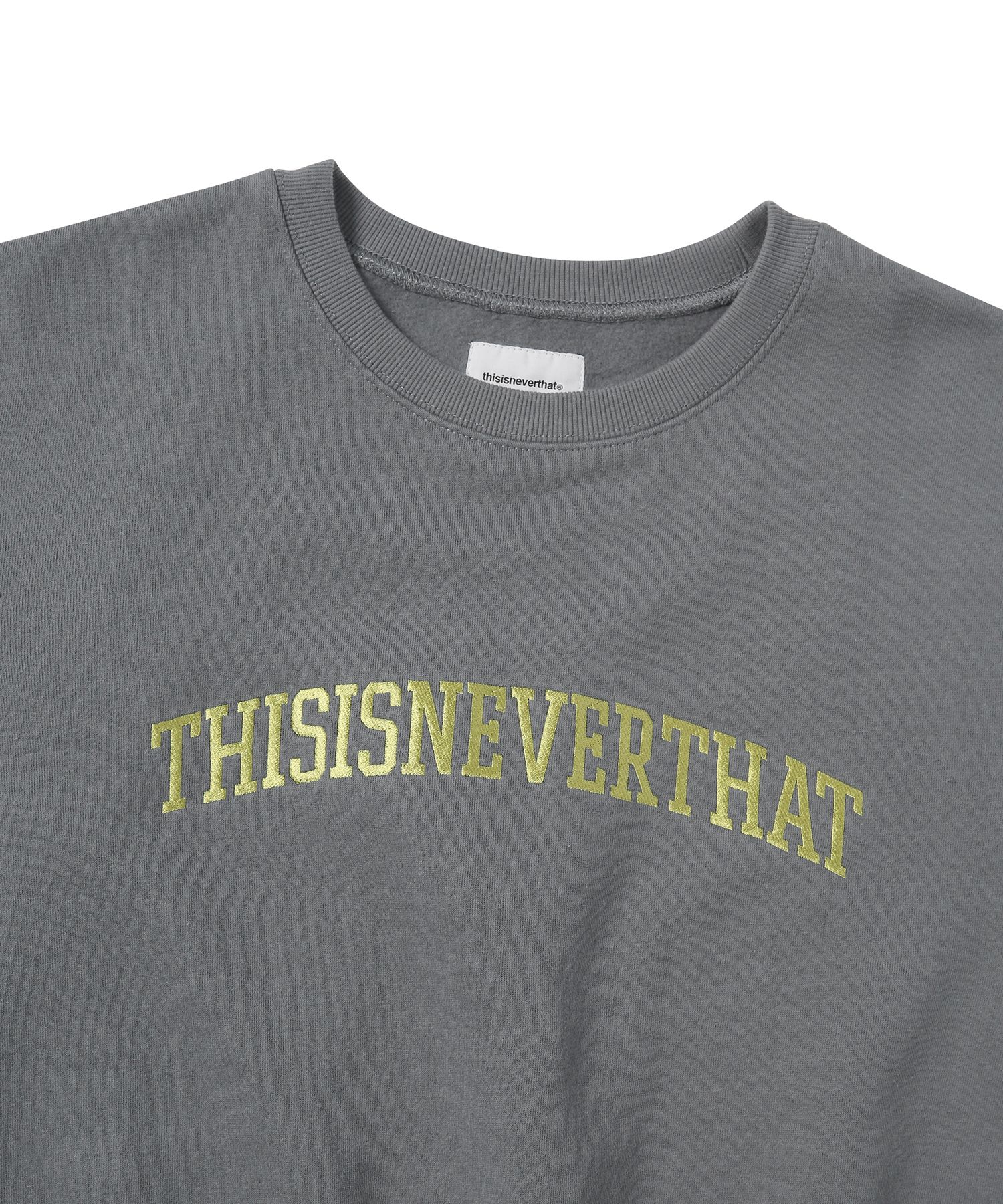 MUSINSA公式 | thisisneverthat Arch-Logo Crewneck Dark Grey
