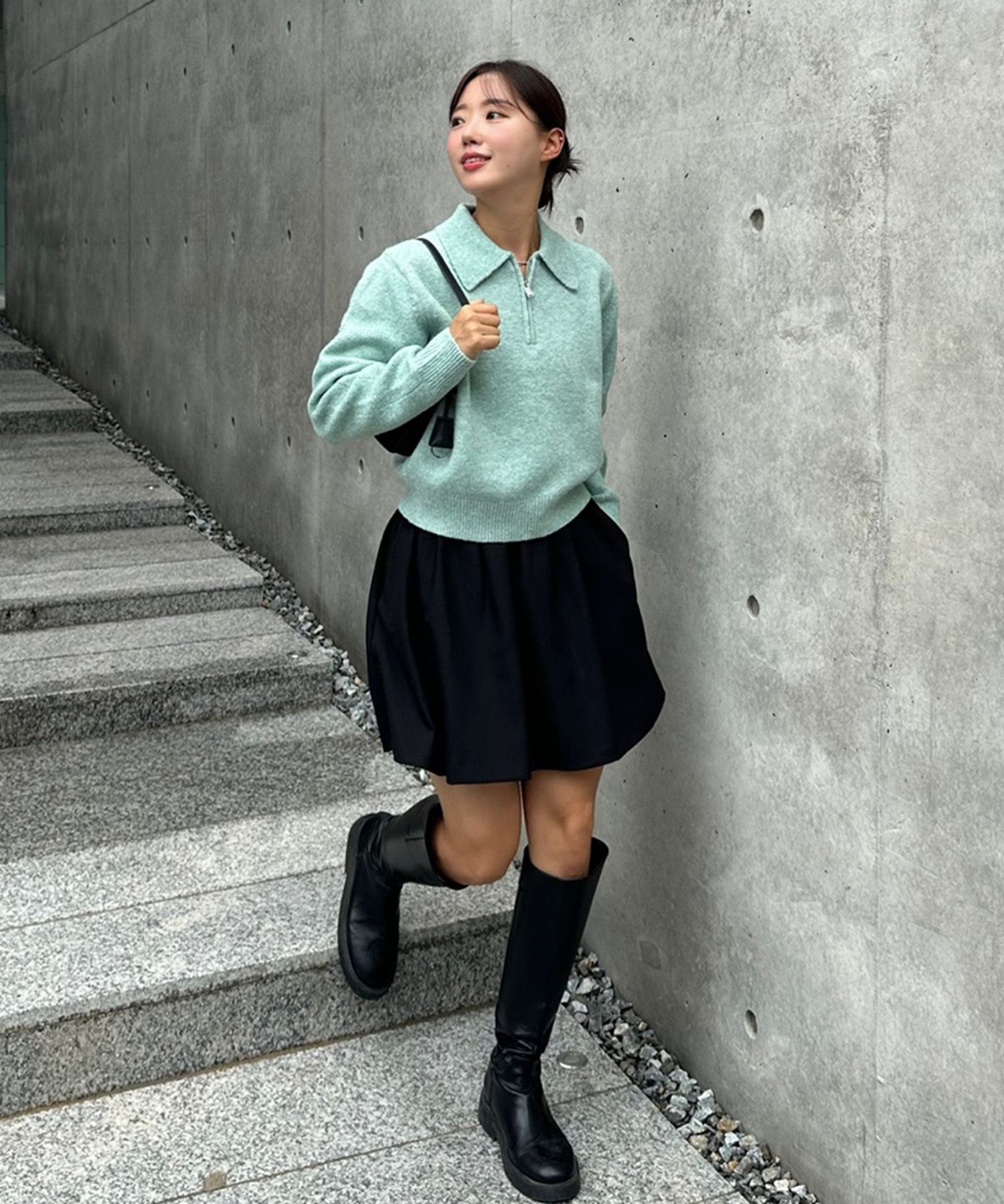 half zip knit tank tops/2color | KNUTH MARF