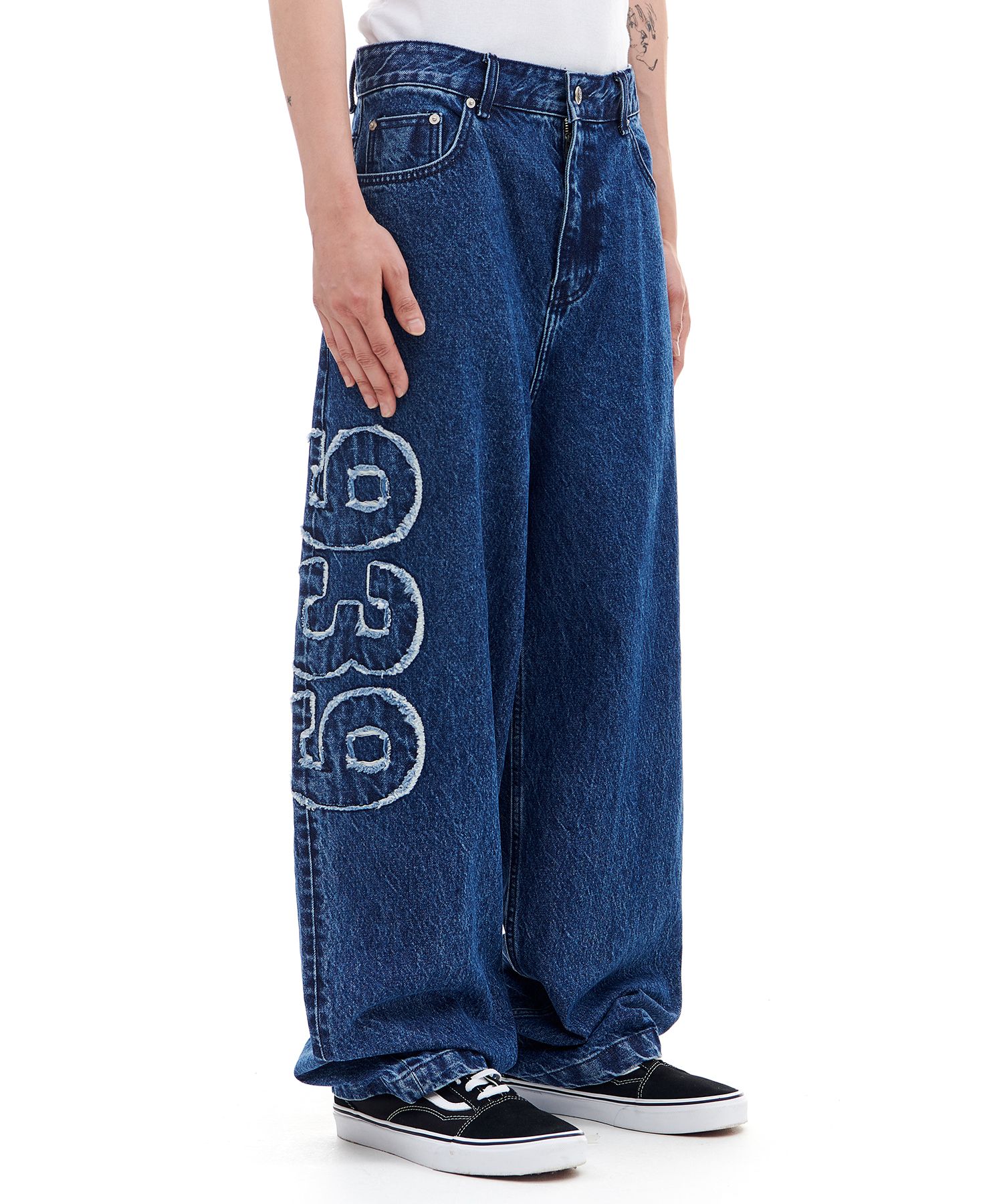 MUSINSA | ARCHIVE BOLD 939 APPLIQUE DENIM PANTS (BLUE)