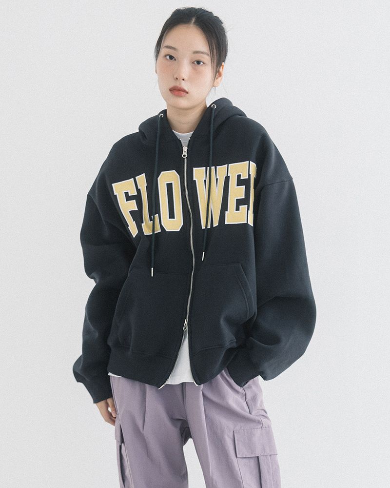 ★HAVISM★HAVISM FLOWER ZIP UP HOOD★送料・関税込★ MUSINSA公式 | HAVISM FLOWER ZIP UP HOOD(CHARCOAL)