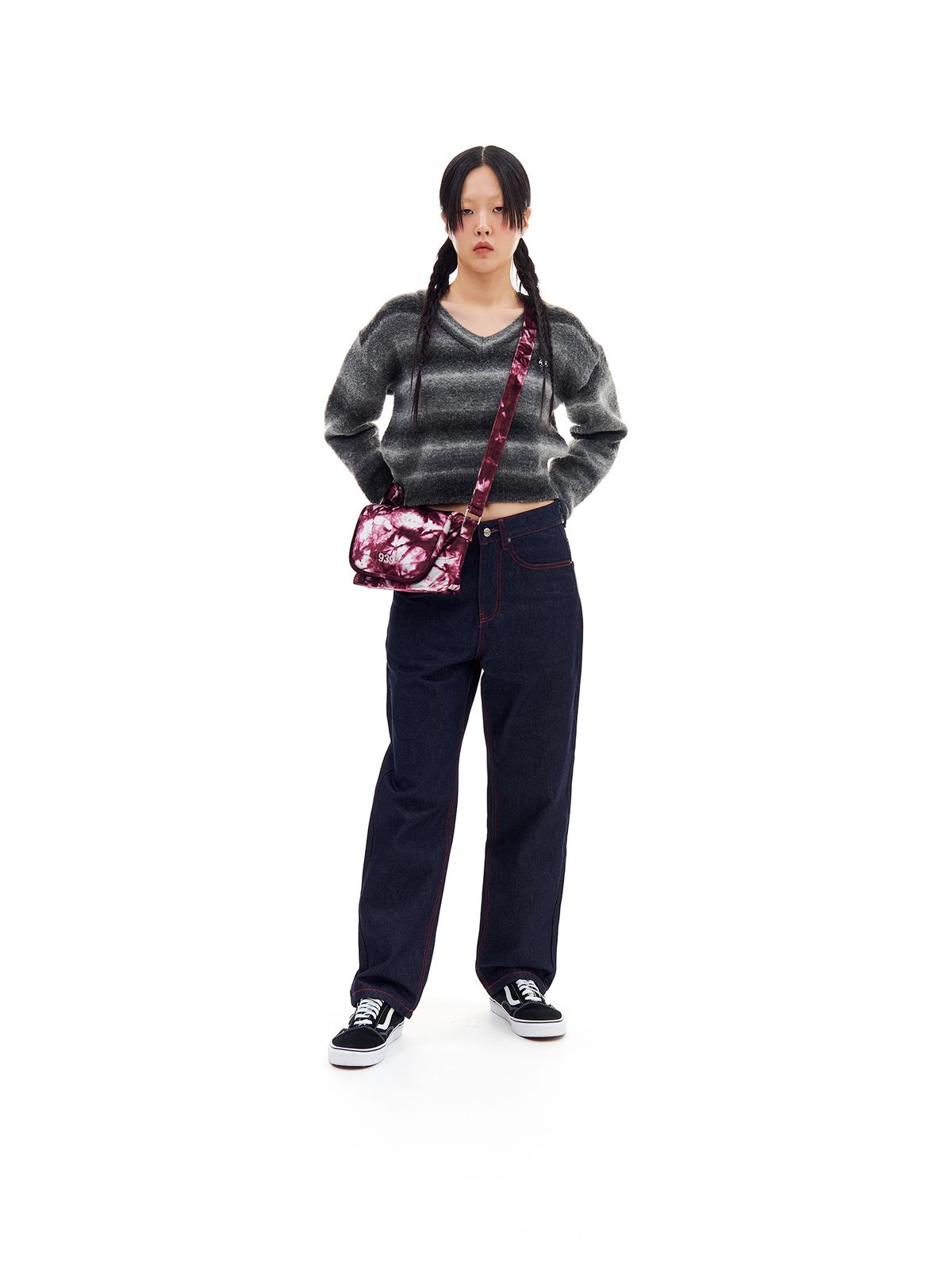 아카이브 볼드(ARCHIVE BOLD) 939 VELOUR CROSS BAG (BURGUNDY)