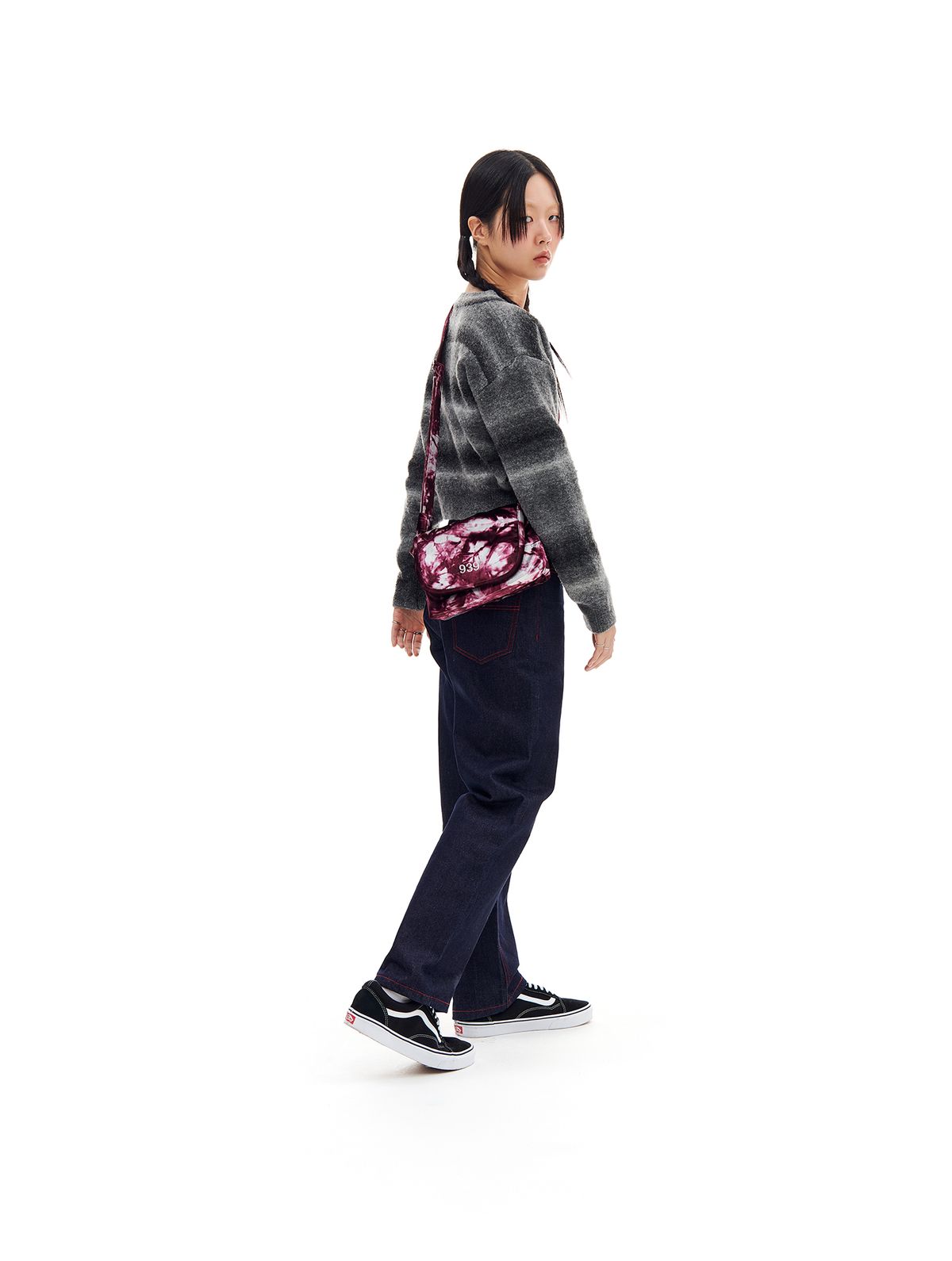 아카이브 볼드(ARCHIVE BOLD) 939 VELOUR CROSS BAG (BURGUNDY)
