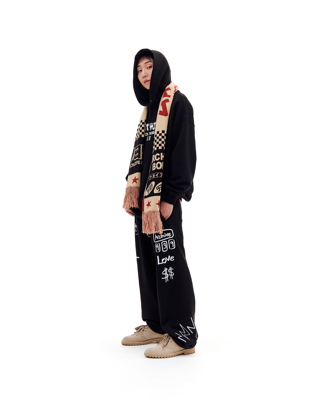 아카이브 볼드(ARCHIVE BOLD) DOODLE SWEAT PANTS (BLACK)