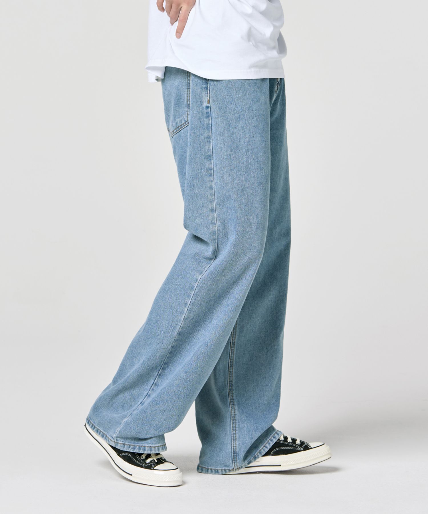 ★MUSINSA STANDARD★ Denim furtig pants sky blue MMDNP516-SB MUSINSA | MUSINSA STANDARD Denim Fatigue Pants [Sky Blue]