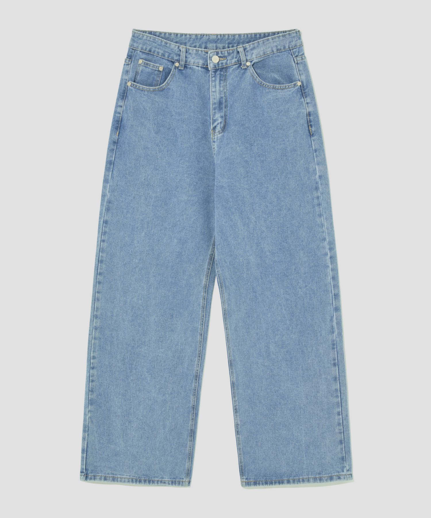 ★MUSINSA STANDARD★ Panelled Knee Wide Denim Pants Acid Blu MUSINSA | AGOD Wide Denim Pants [Medium Blue]